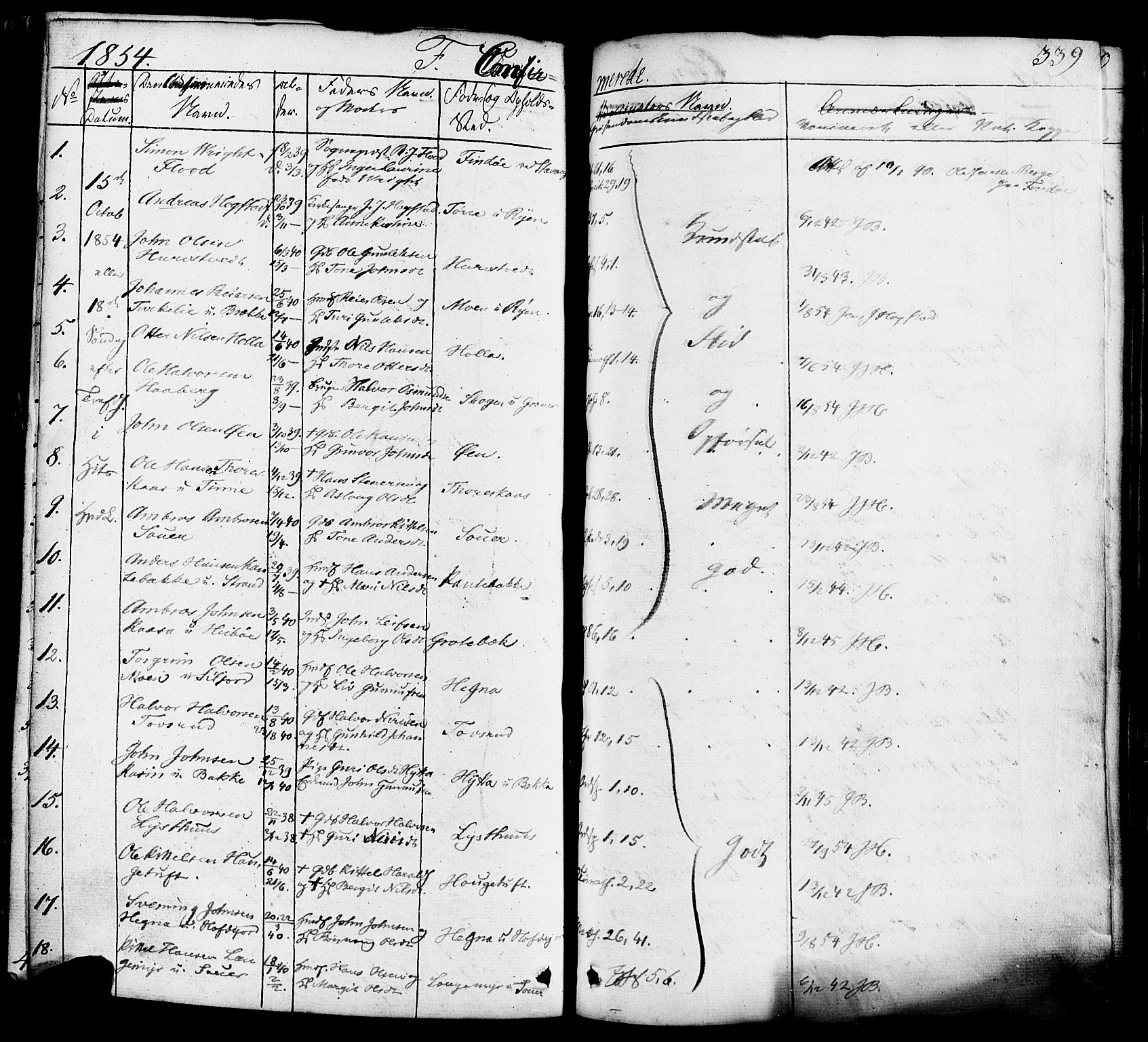 Heddal kirkebøker, SAKO/A-268/F/Fa/L0006: Parish register (official) no. I 6, 1837-1854, p. 339