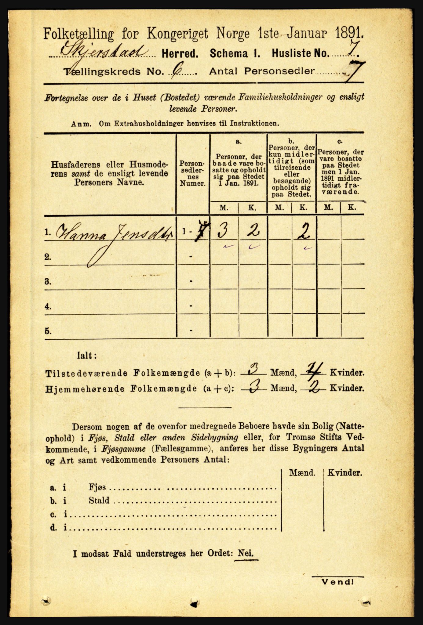 RA, 1891 census for 1842 Skjerstad, 1891, p. 1907