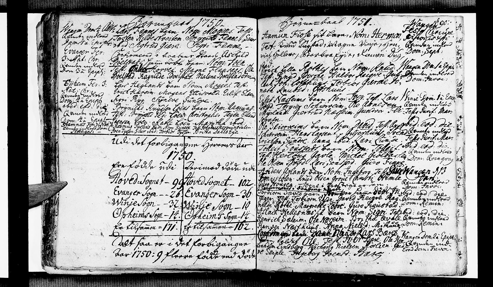 Voss sokneprestembete, AV/SAB-A-79001/H/Haa: Parish register (official) no. A 6, 1744-1752, p. 90