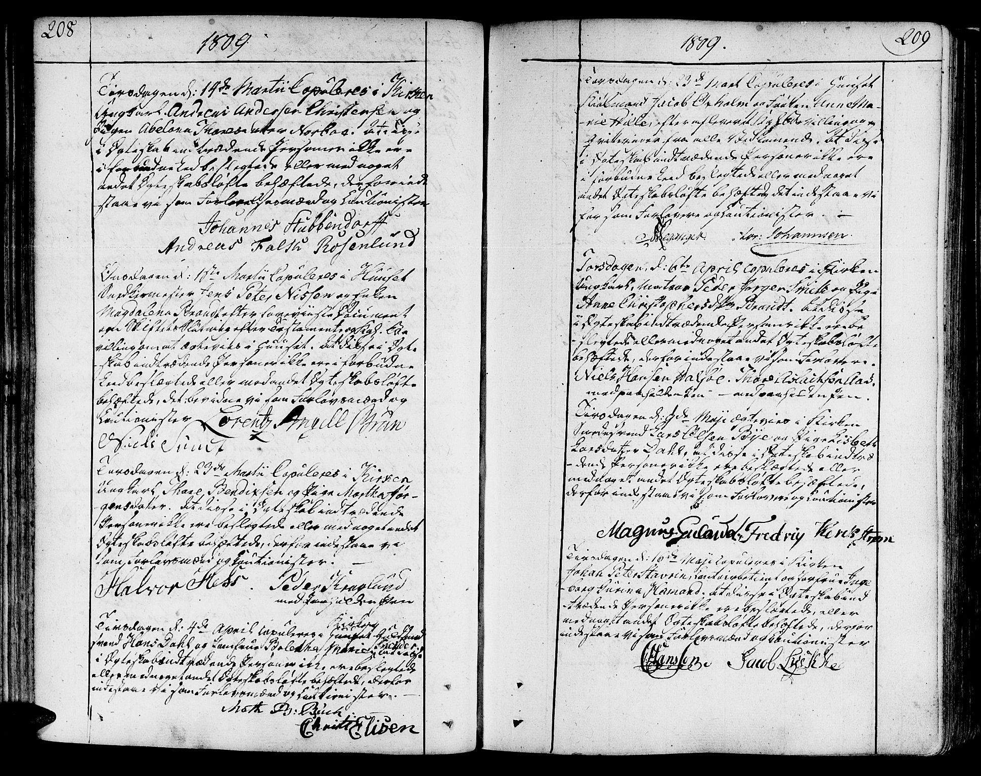Ministerialprotokoller, klokkerbøker og fødselsregistre - Sør-Trøndelag, SAT/A-1456/602/L0105: Parish register (official) no. 602A03, 1774-1814, p. 208-209