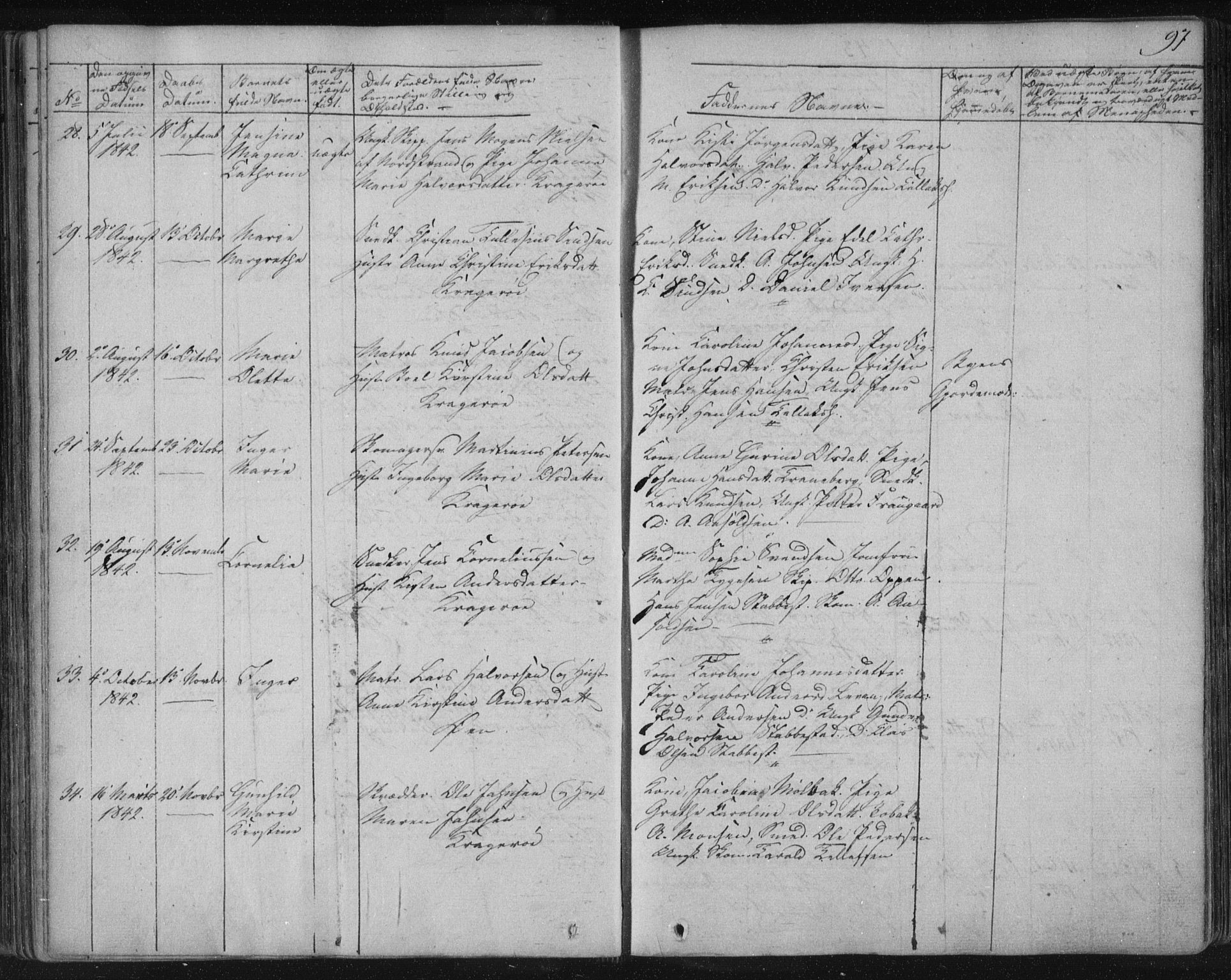 Kragerø kirkebøker, SAKO/A-278/F/Fa/L0005: Parish register (official) no. 5, 1832-1847, p. 97