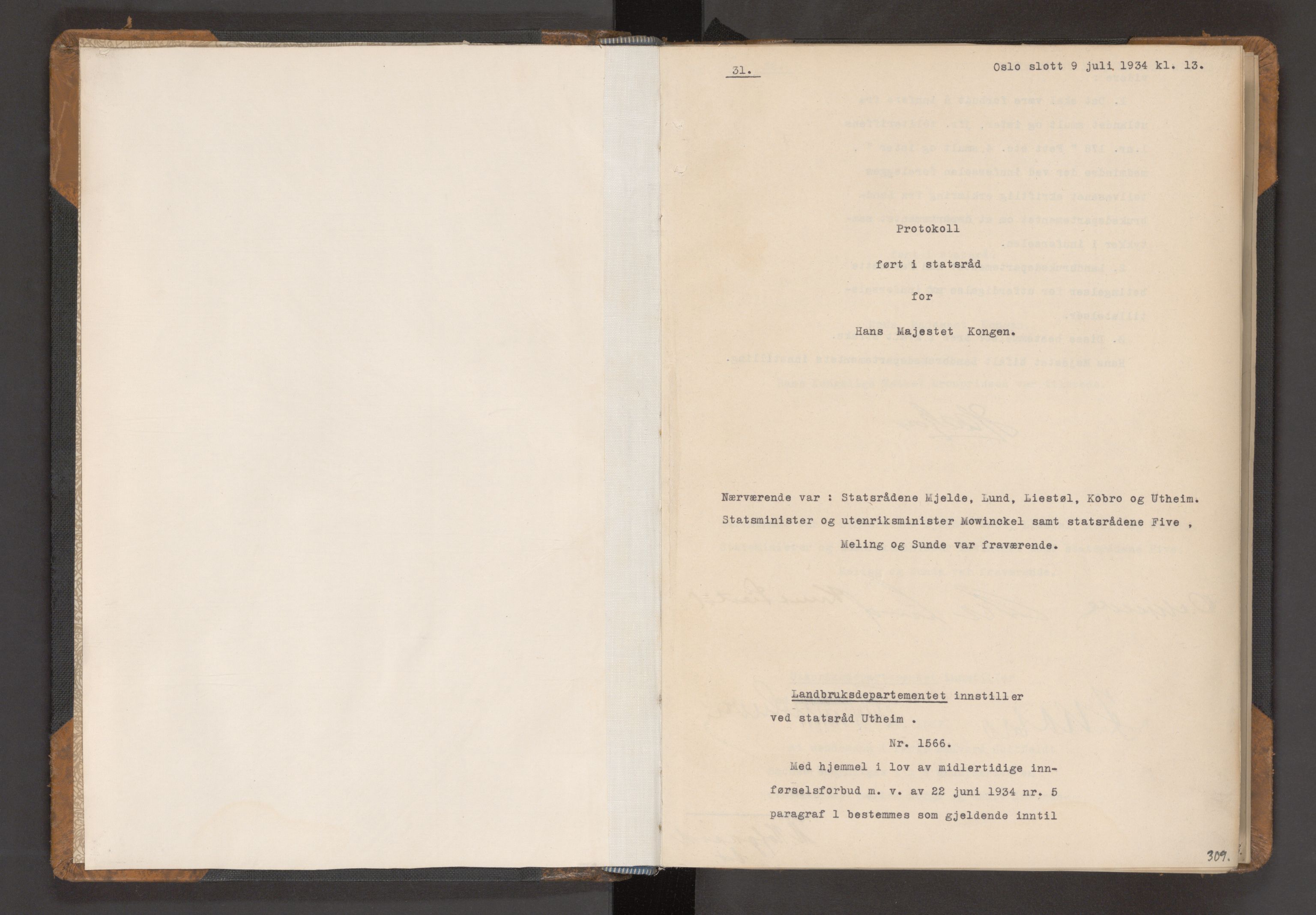 Statsrådssekretariatet, RA/S-1001/A/Ac/L0104: Kgl. res. nr. 1566-2614, 1934