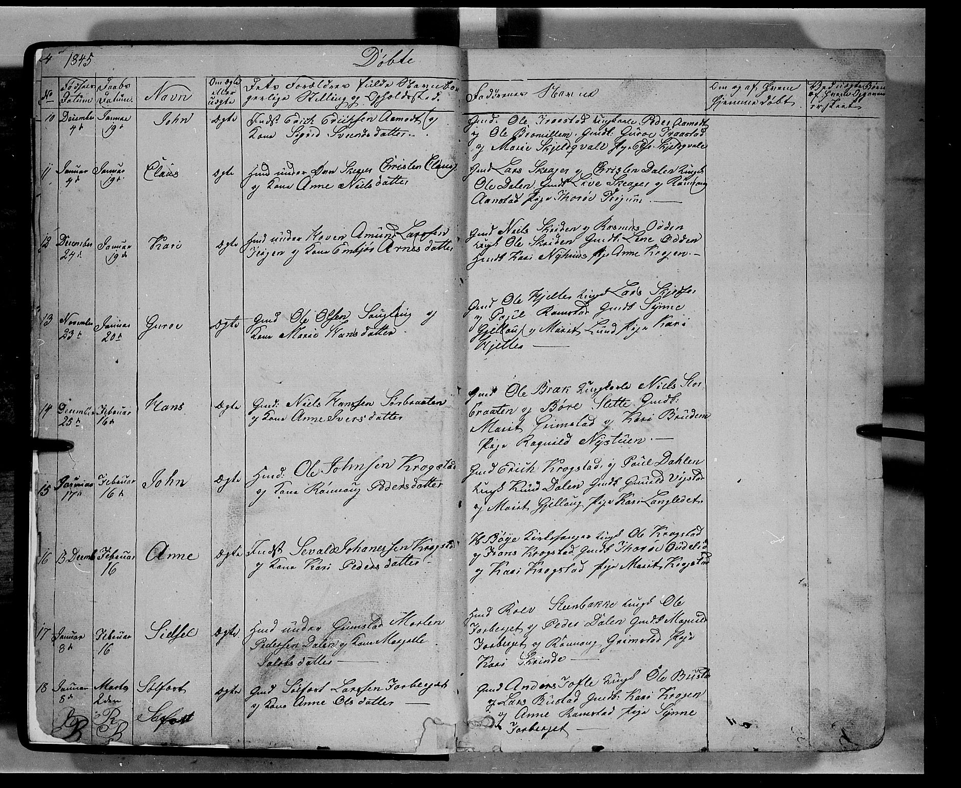 Lom prestekontor, SAH/PREST-070/L/L0004: Parish register (copy) no. 4, 1845-1864, p. 4-5