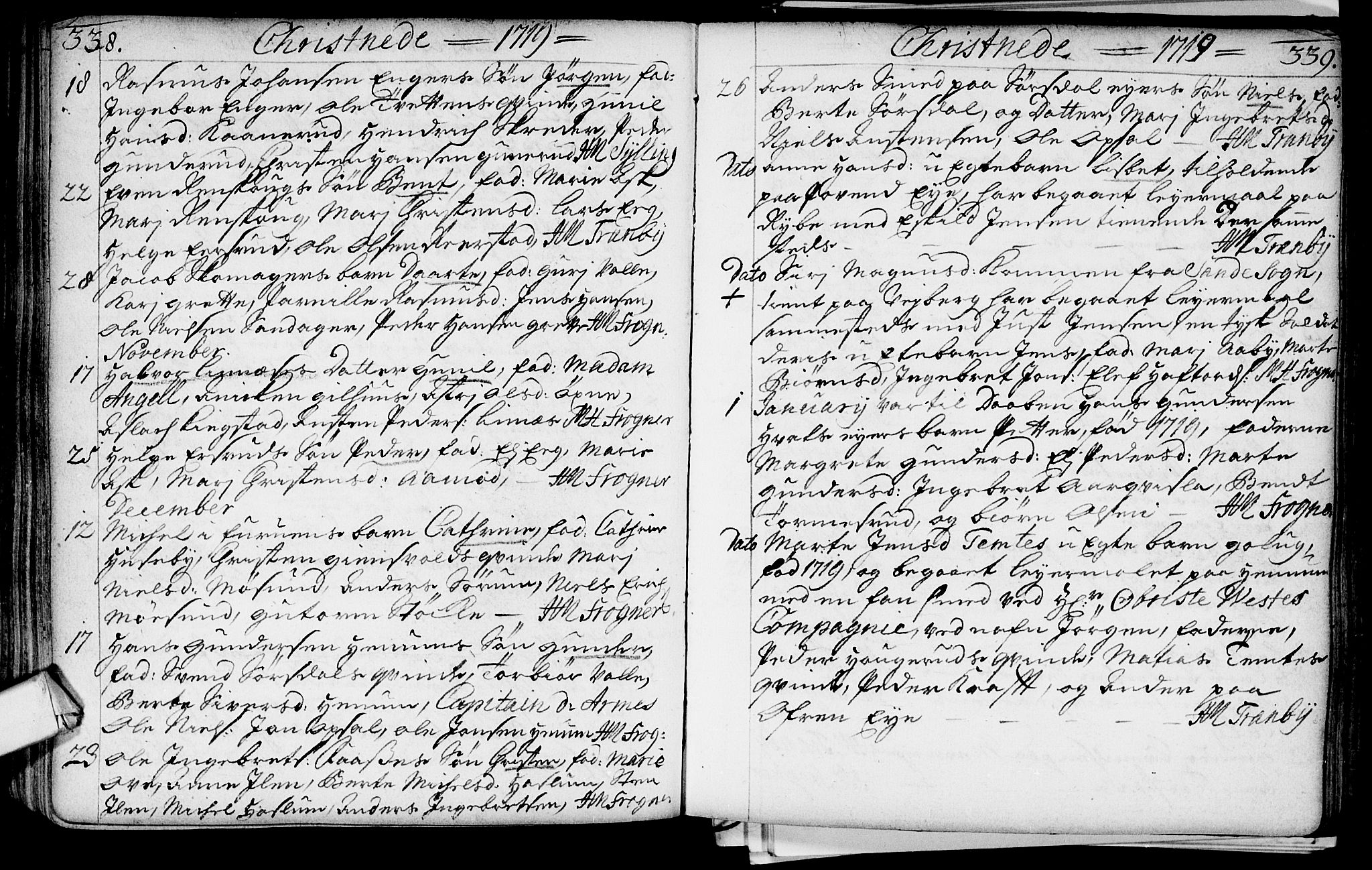 Lier kirkebøker, SAKO/A-230/F/Fa/L0002: Parish register (official) no. I 2, 1701-1726, p. 338-339