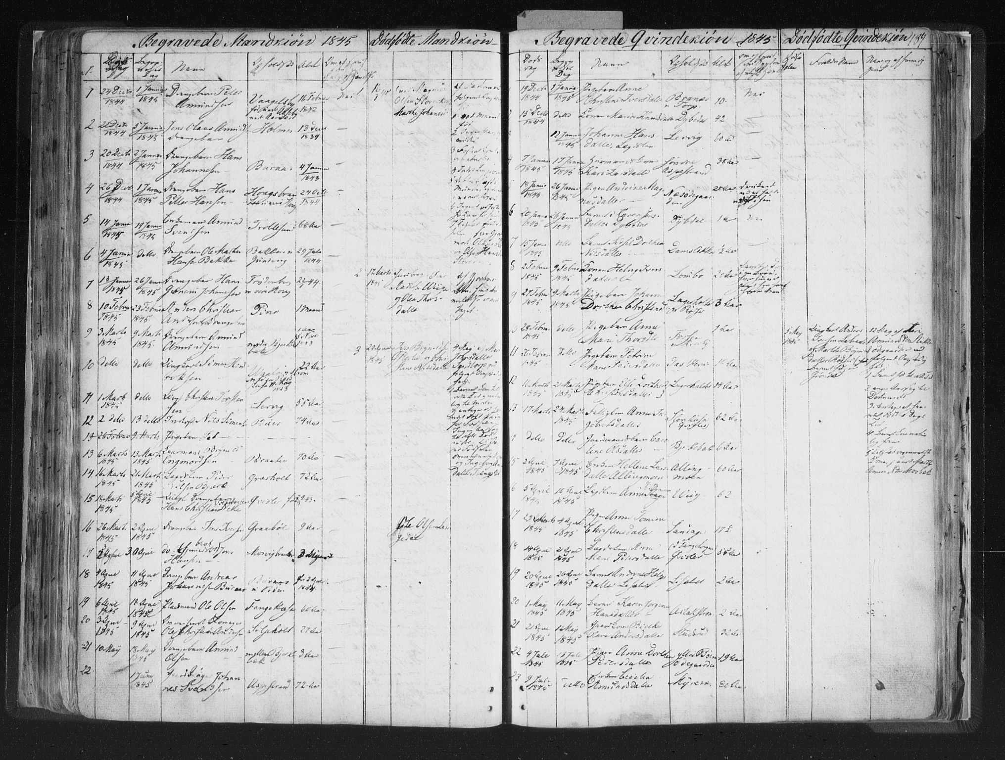 Aremark prestekontor Kirkebøker, SAO/A-10899/F/Fc/L0002: Parish register (official) no. III 2, 1834-1849, p. 187