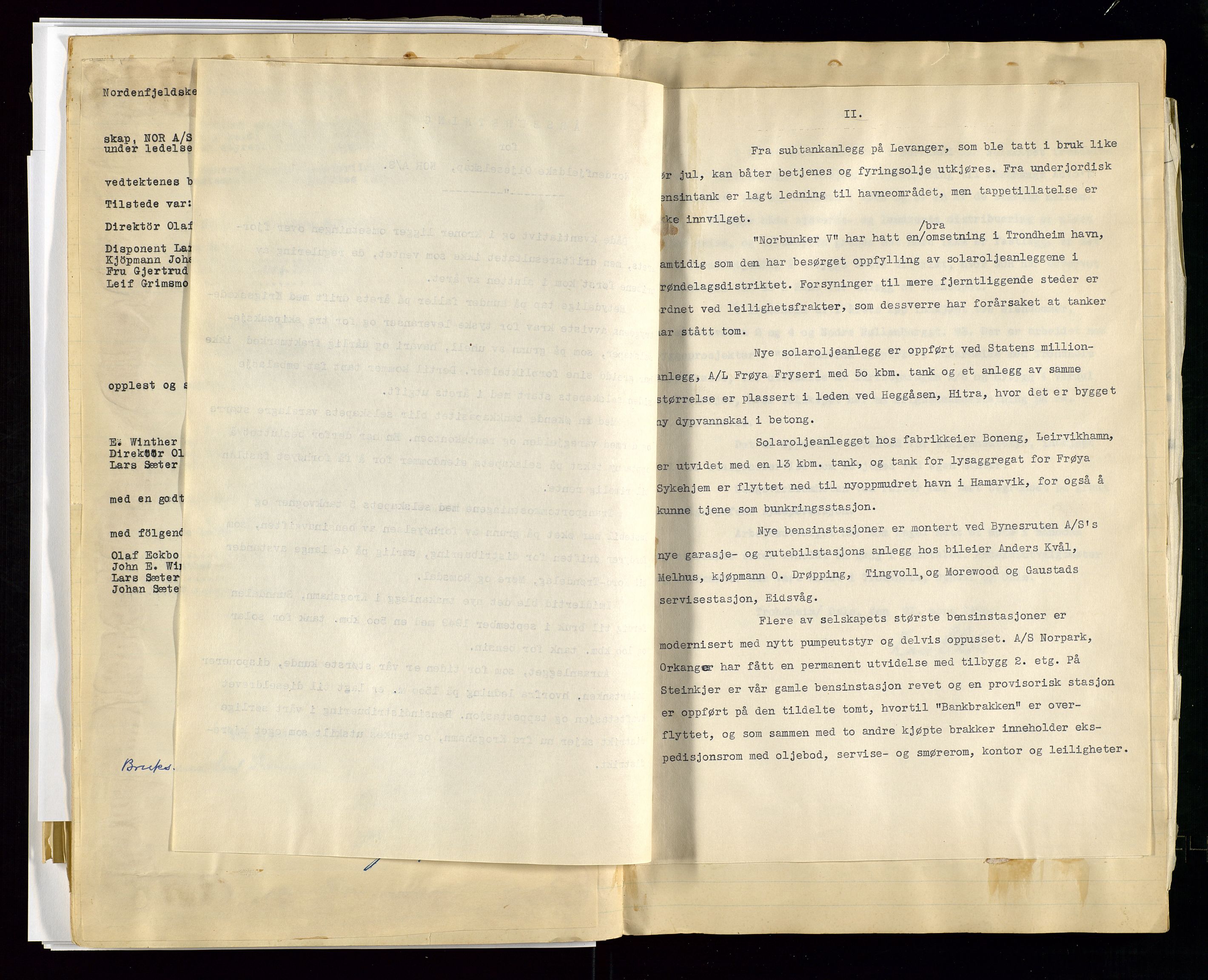 PA 1519 - Nordenfjeldske Oljeselskap, NOR A/S, SAST/A-101924/A/L0001: Styreprotokoll, 1937-1962, p. 85