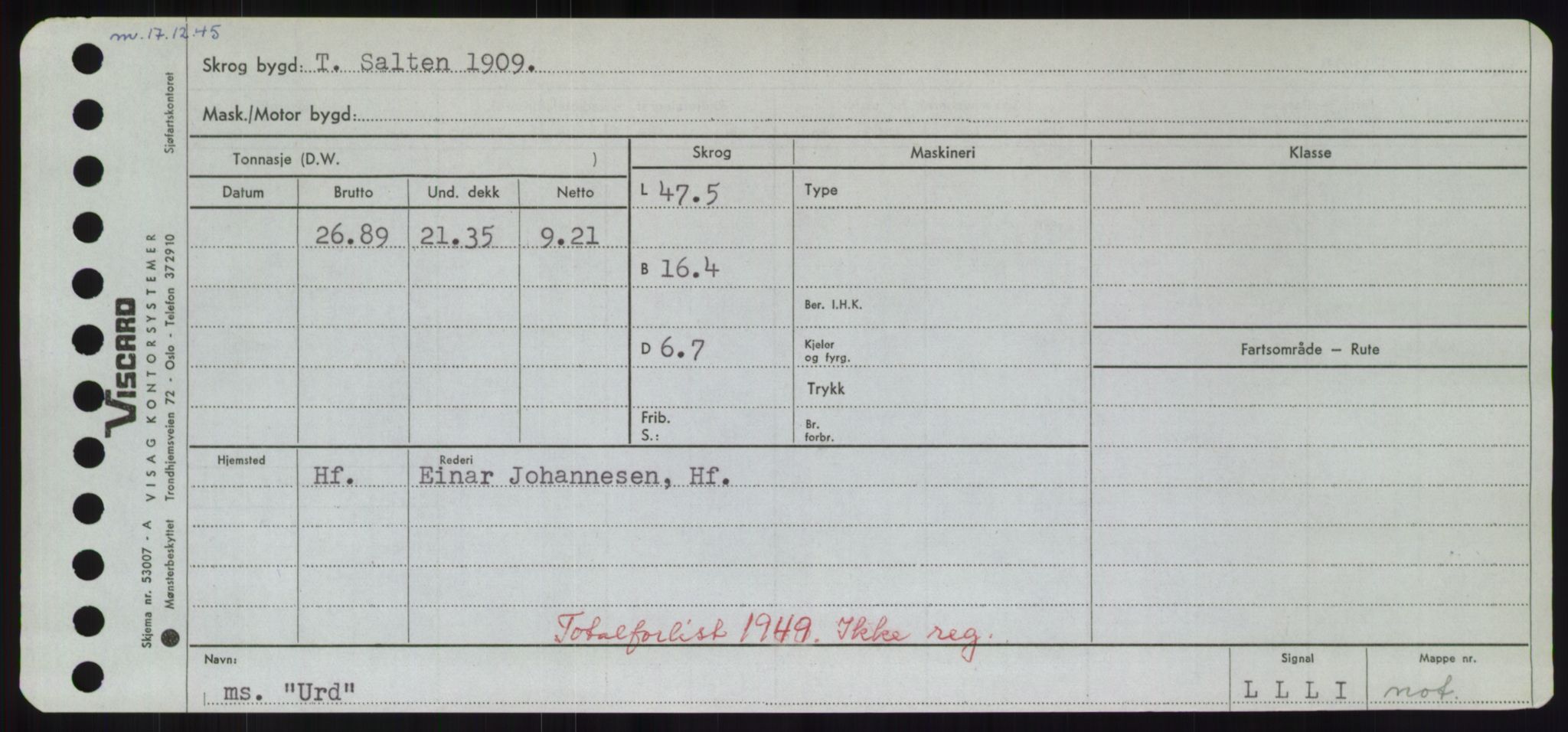 Sjøfartsdirektoratet med forløpere, Skipsmålingen, AV/RA-S-1627/H/Hd/L0040: Fartøy, U-Ve, p. 127