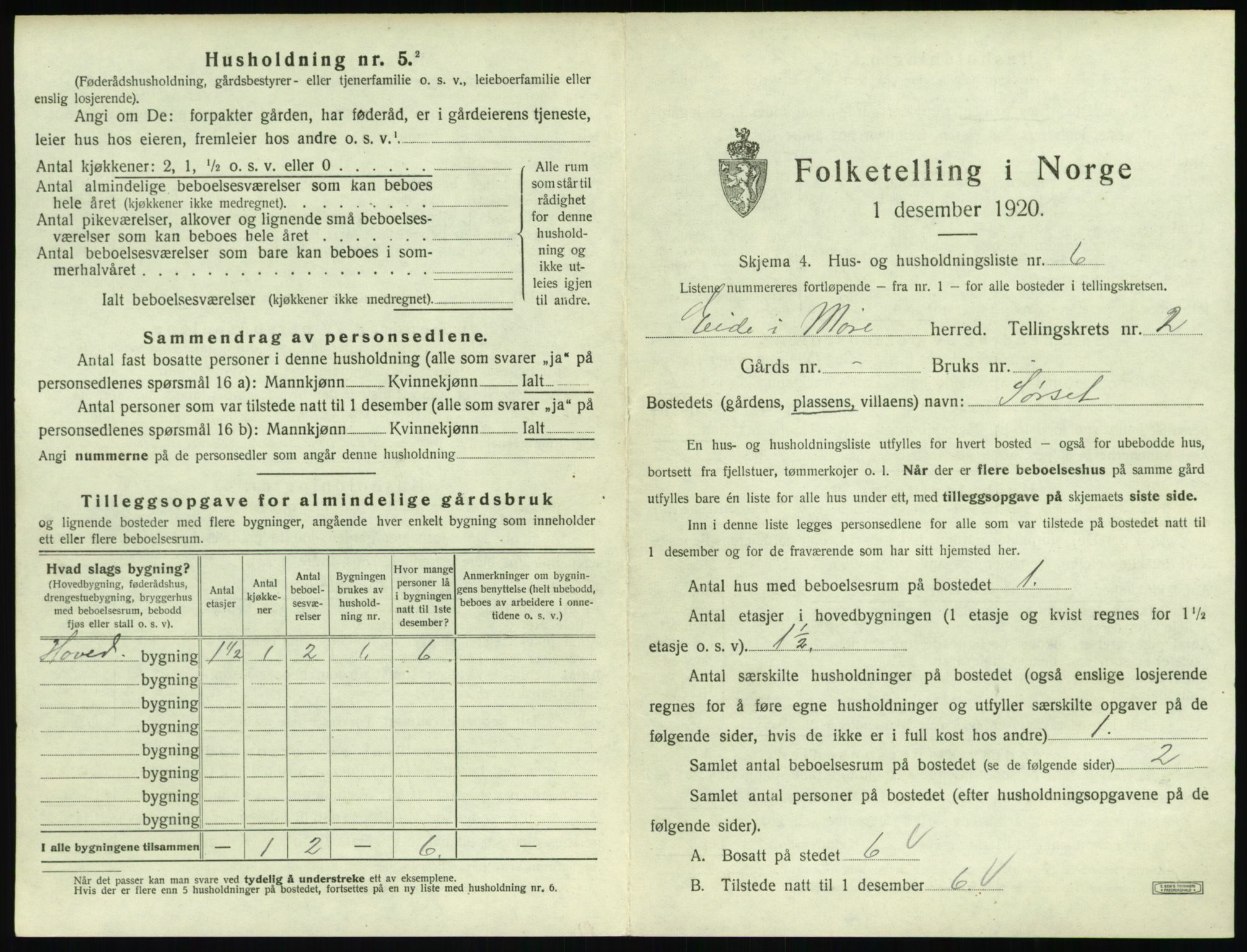 SAT, 1920 census for Eid (MR), 1920, p. 108