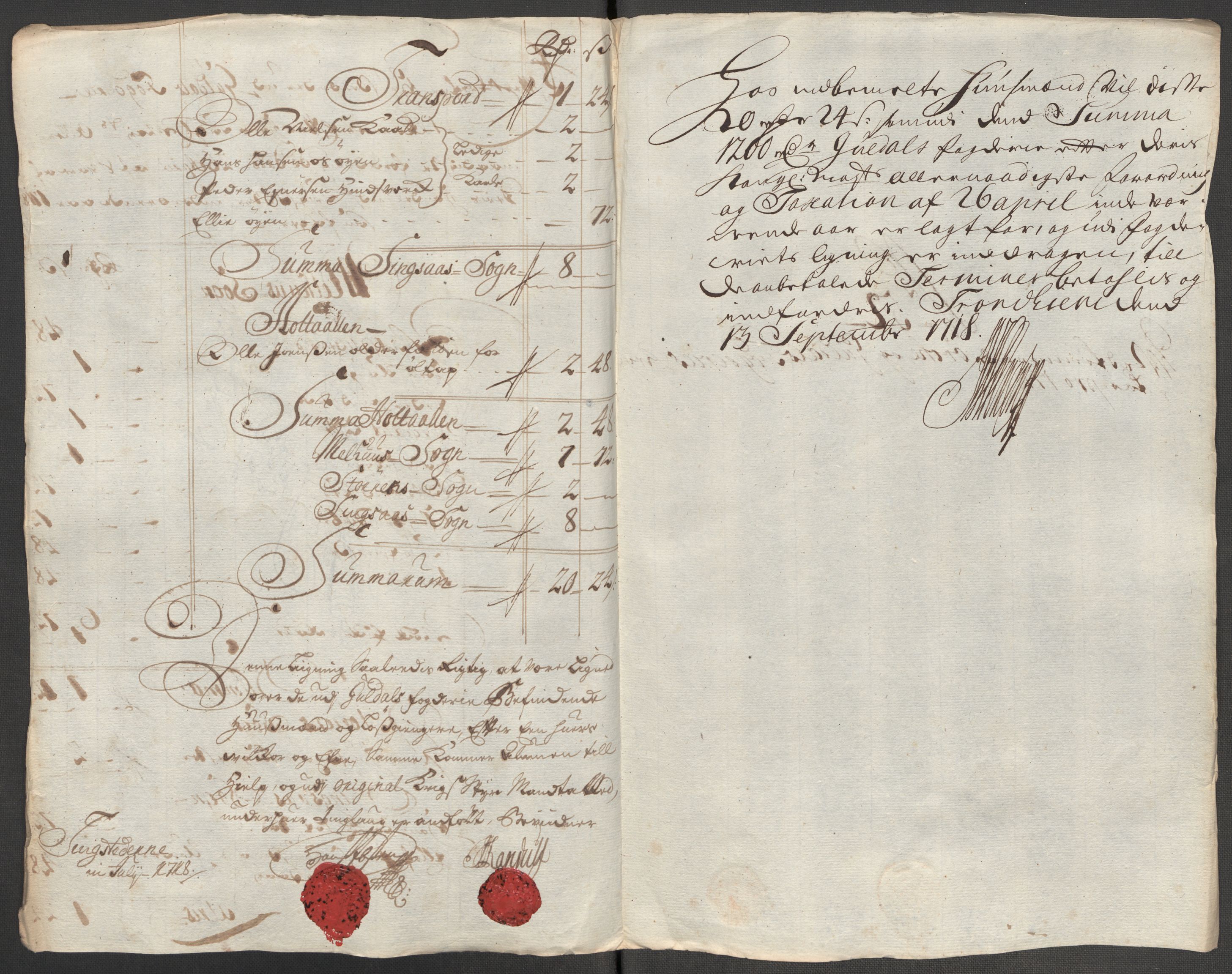 Rentekammeret inntil 1814, Reviderte regnskaper, Fogderegnskap, AV/RA-EA-4092/R60/L3972: Fogderegnskap Orkdal og Gauldal, 1718, p. 80