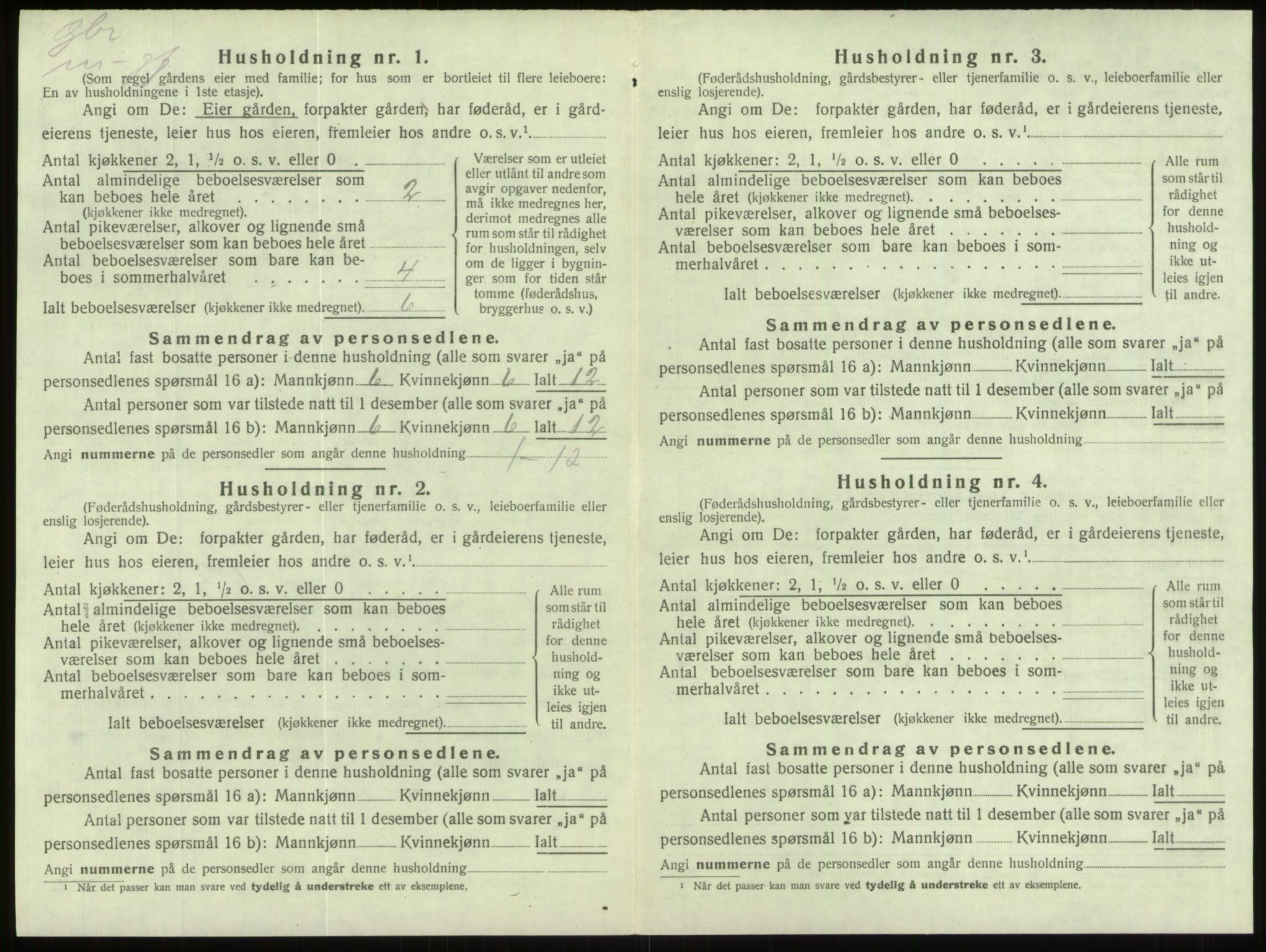 SAB, 1920 census for Gloppen, 1920, p. 400