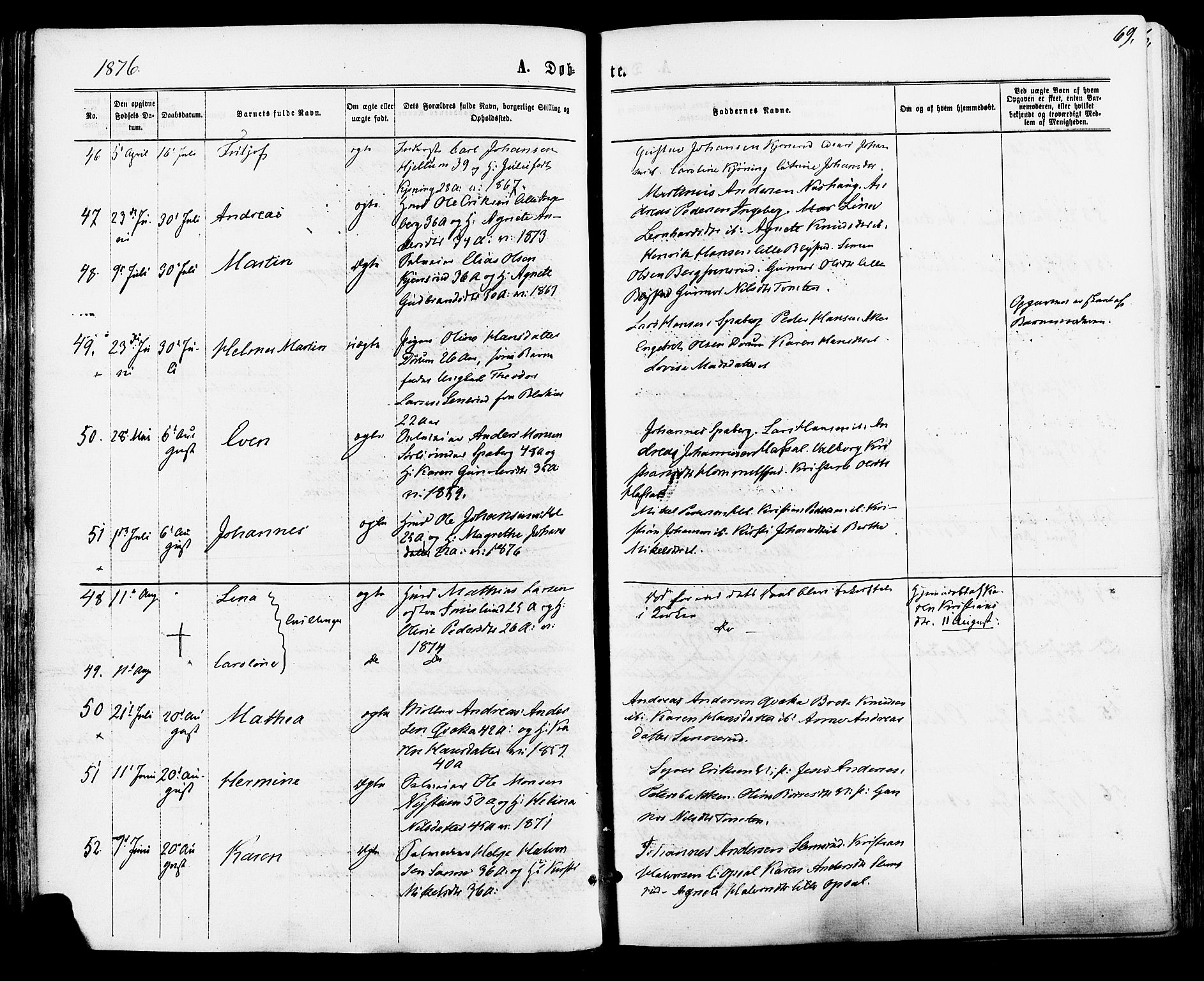 Vang prestekontor, Hedmark, AV/SAH-PREST-008/H/Ha/Haa/L0015: Parish register (official) no. 15, 1871-1885, p. 69