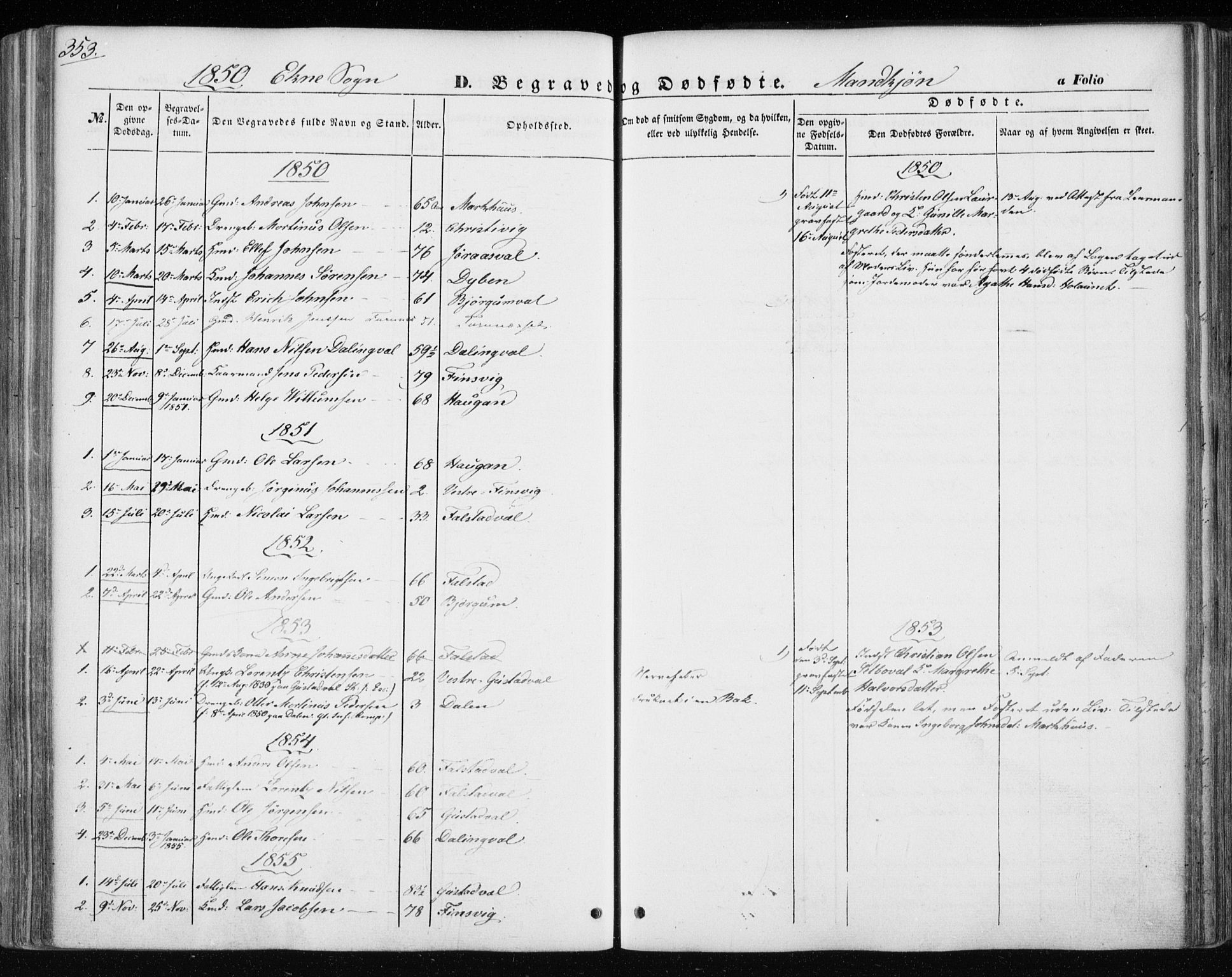 Ministerialprotokoller, klokkerbøker og fødselsregistre - Nord-Trøndelag, AV/SAT-A-1458/717/L0154: Parish register (official) no. 717A07 /3, 1850-1862, p. 353
