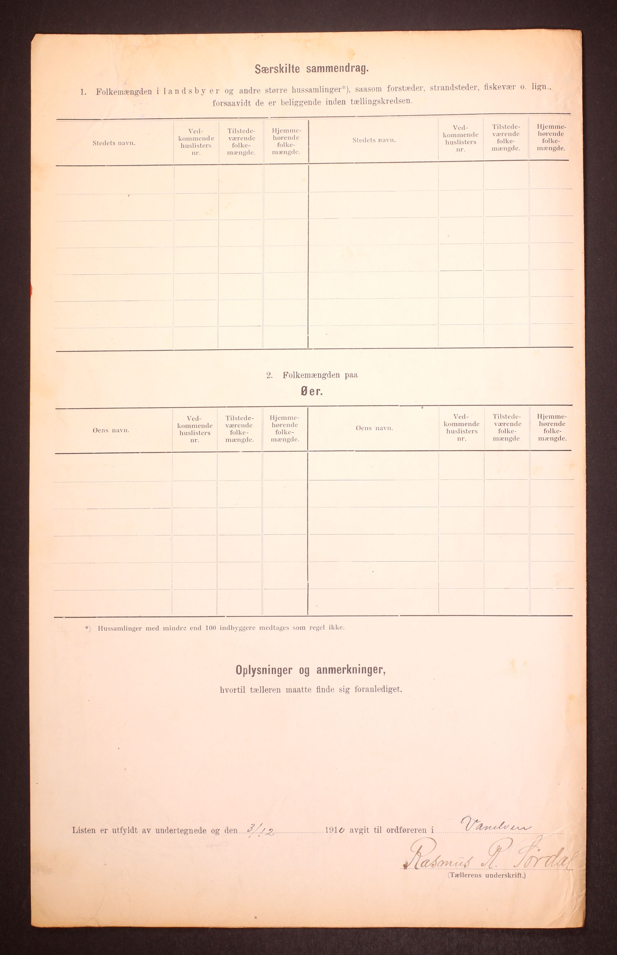 RA, 1910 census for Vanylven, 1910, p. 57