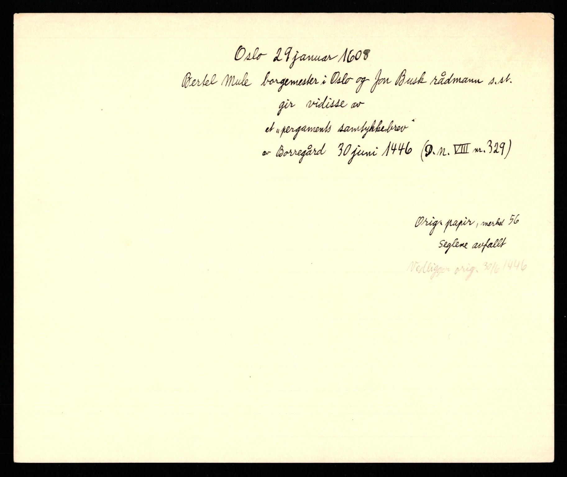 Riksarkivets diplomsamling, AV/RA-EA-5965/F35/F35b/L0005: Riksarkivets diplomer, seddelregister, 1601-1612, p. 471