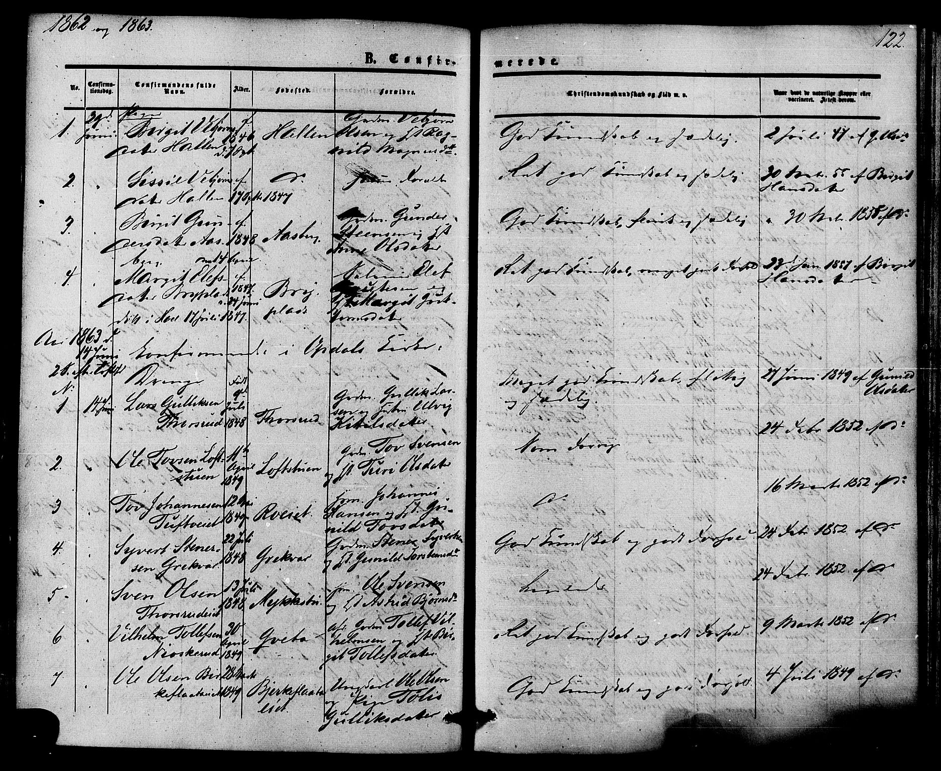 Nore kirkebøker, SAKO/A-238/F/Fa/L0003: Parish register (official) no. I 3, 1858-1866, p. 122