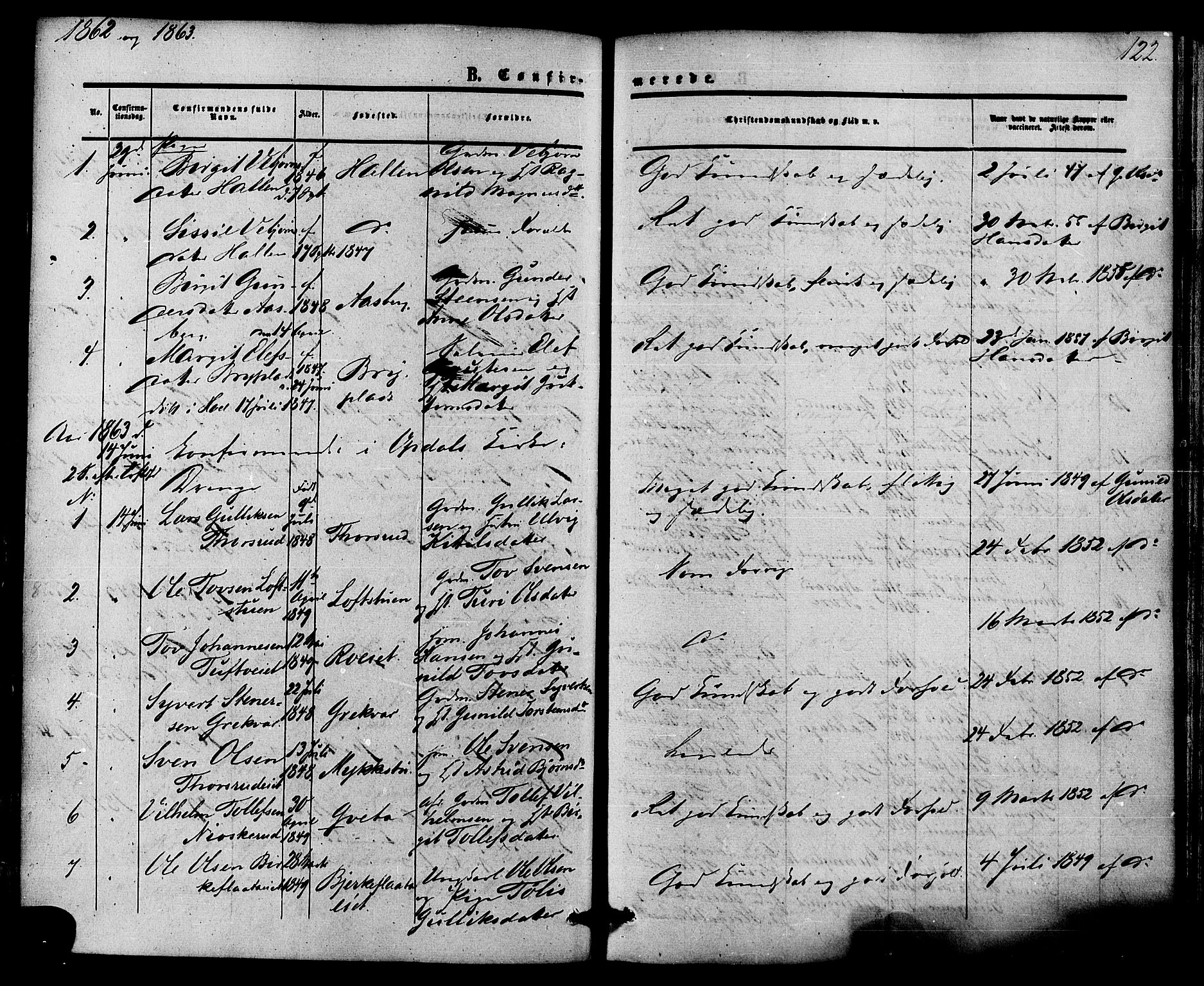 Nore kirkebøker, AV/SAKO-A-238/F/Fa/L0003: Parish register (official) no. I 3, 1858-1866, p. 122