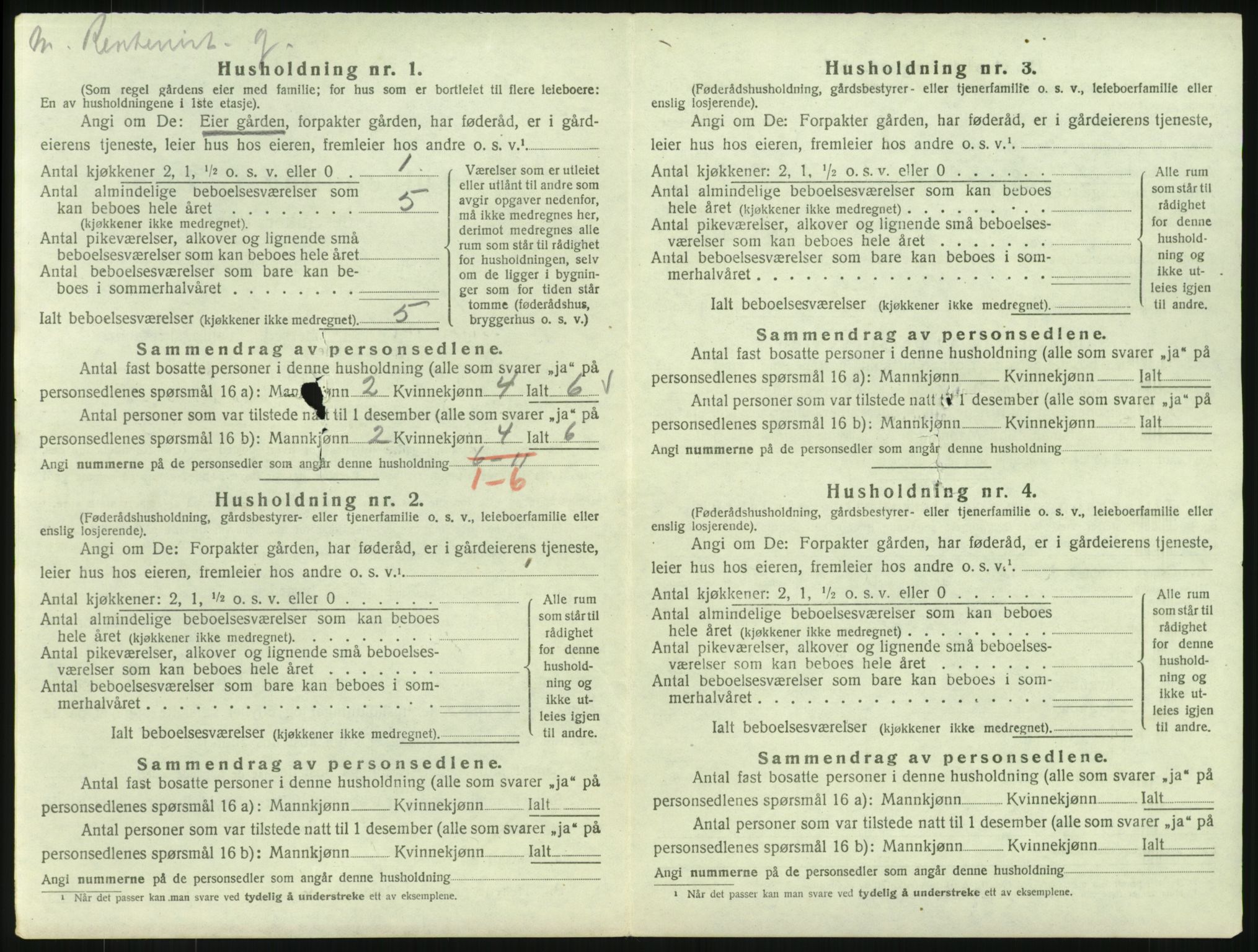 SAH, 1920 census for Romedal, 1920, p. 62