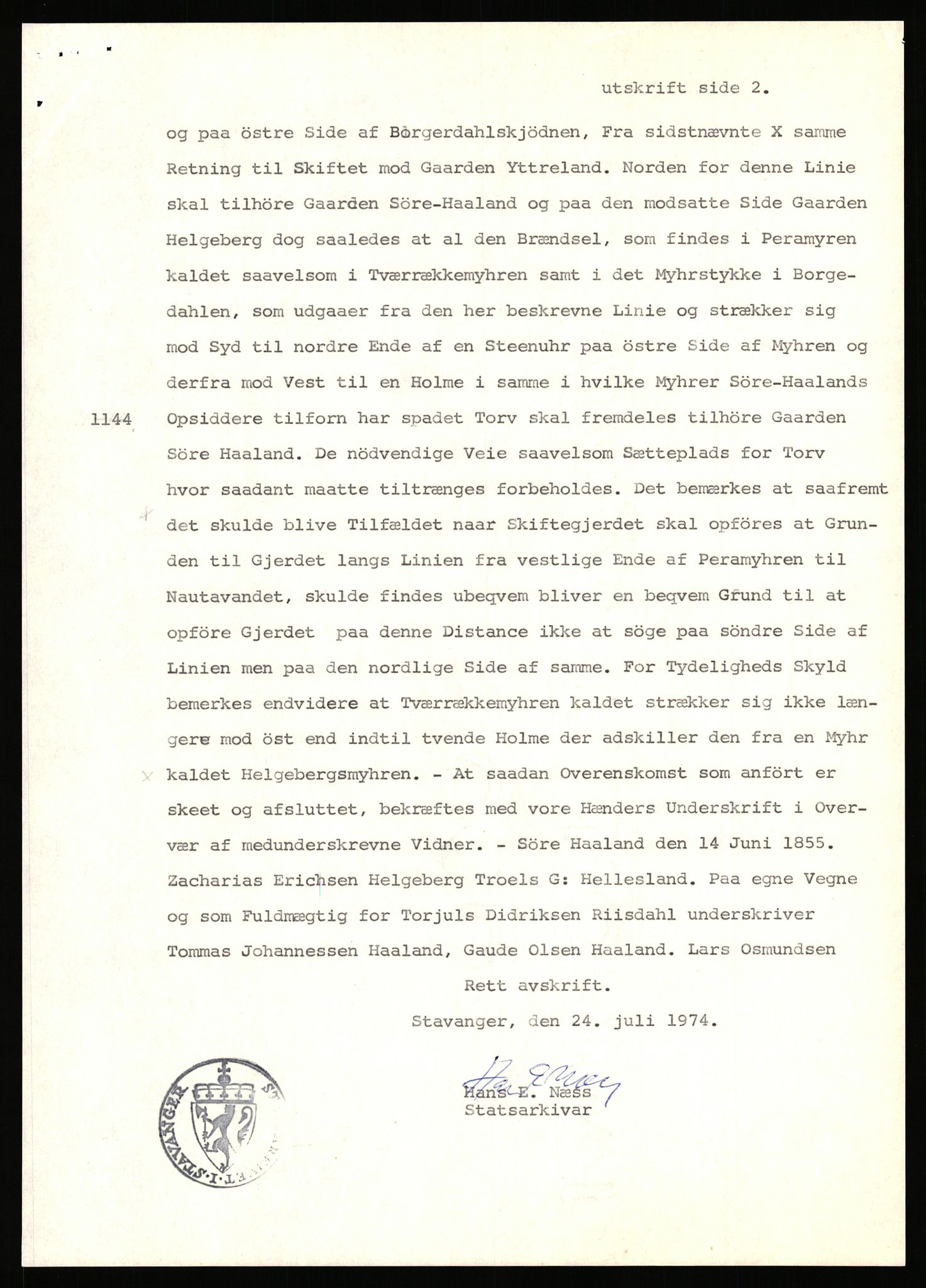 Statsarkivet i Stavanger, SAST/A-101971/03/Y/Yj/L0033: Avskrifter sortert etter gårdsnavn: Hausland - Helgeland i Avaldsnes, 1750-1930, p. 605