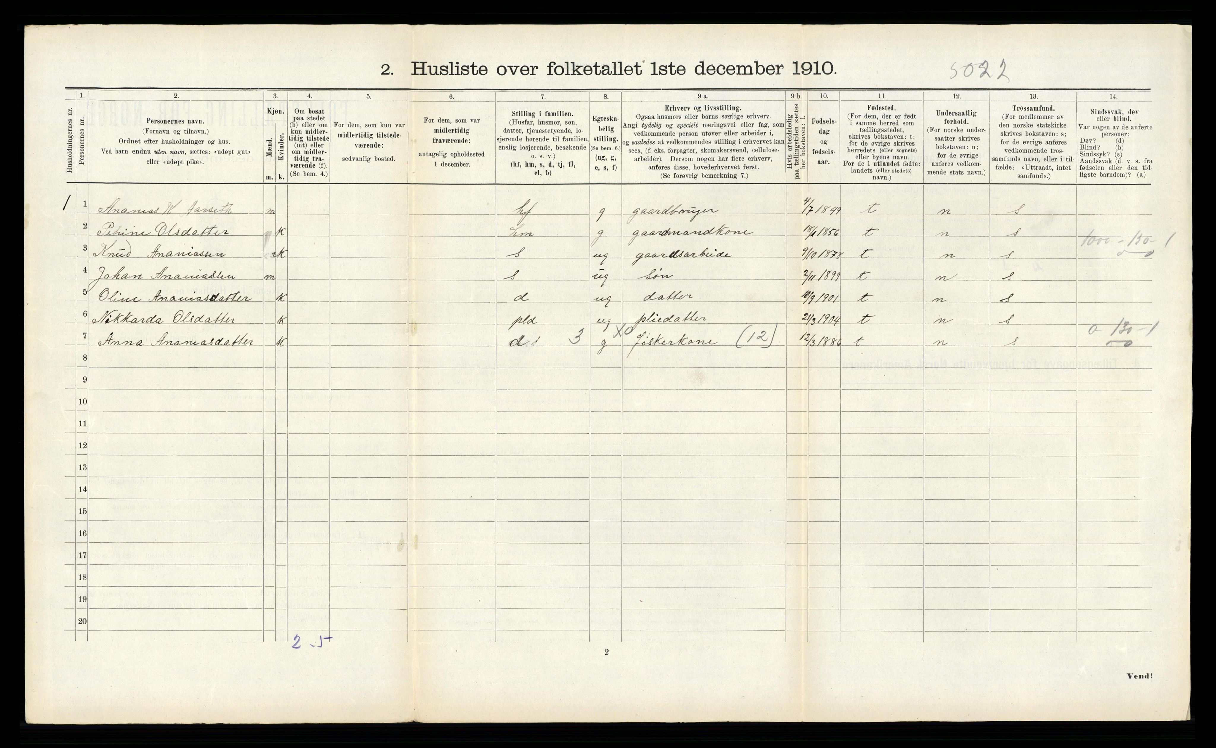 RA, 1910 census for Hjørundfjord, 1910, p. 379