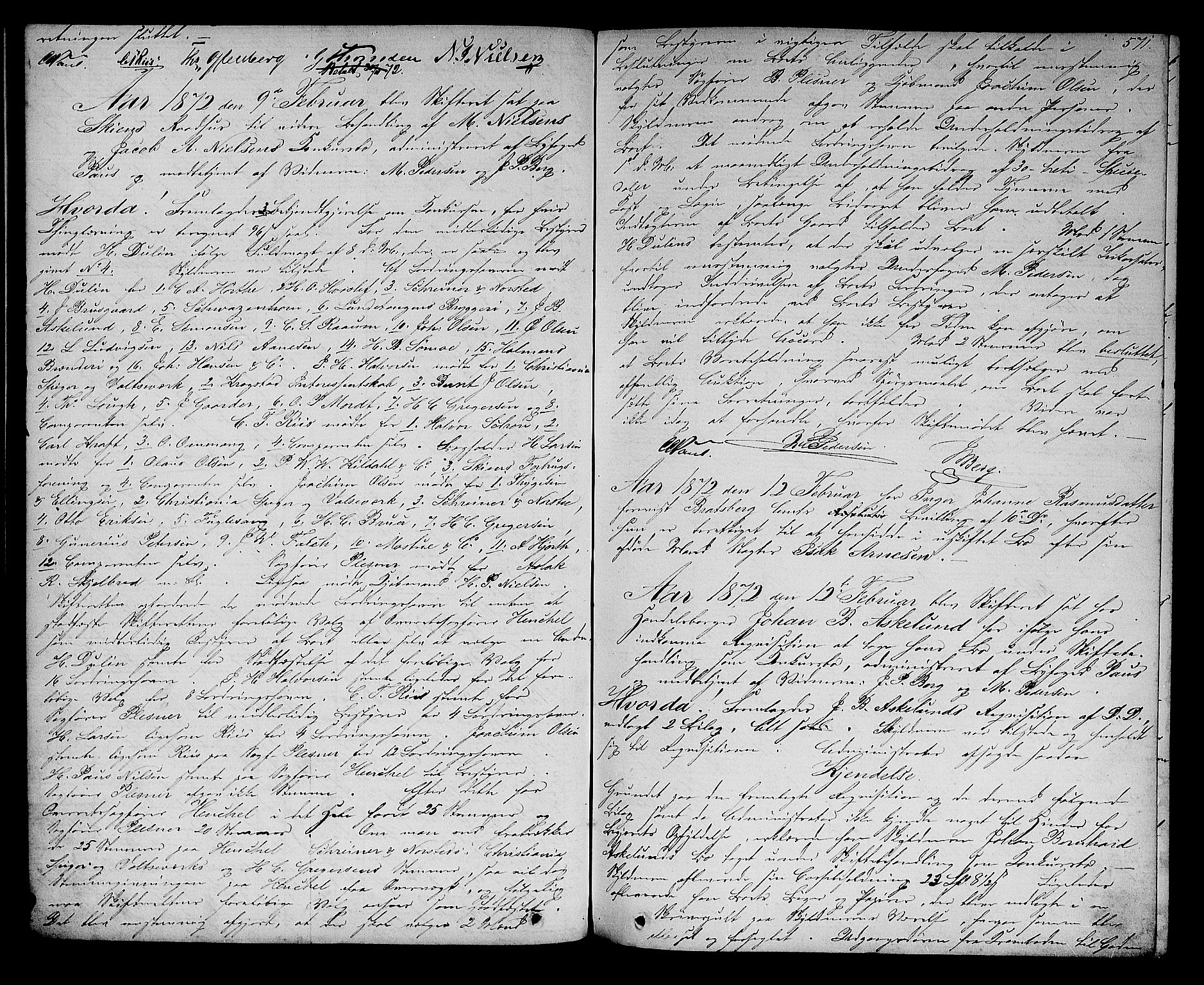 Skien byfogd, AV/SAKO-A-219/H/Hd/L0010: Skifteforhandlingsprotokoll, 1862-1880, p. 570-571