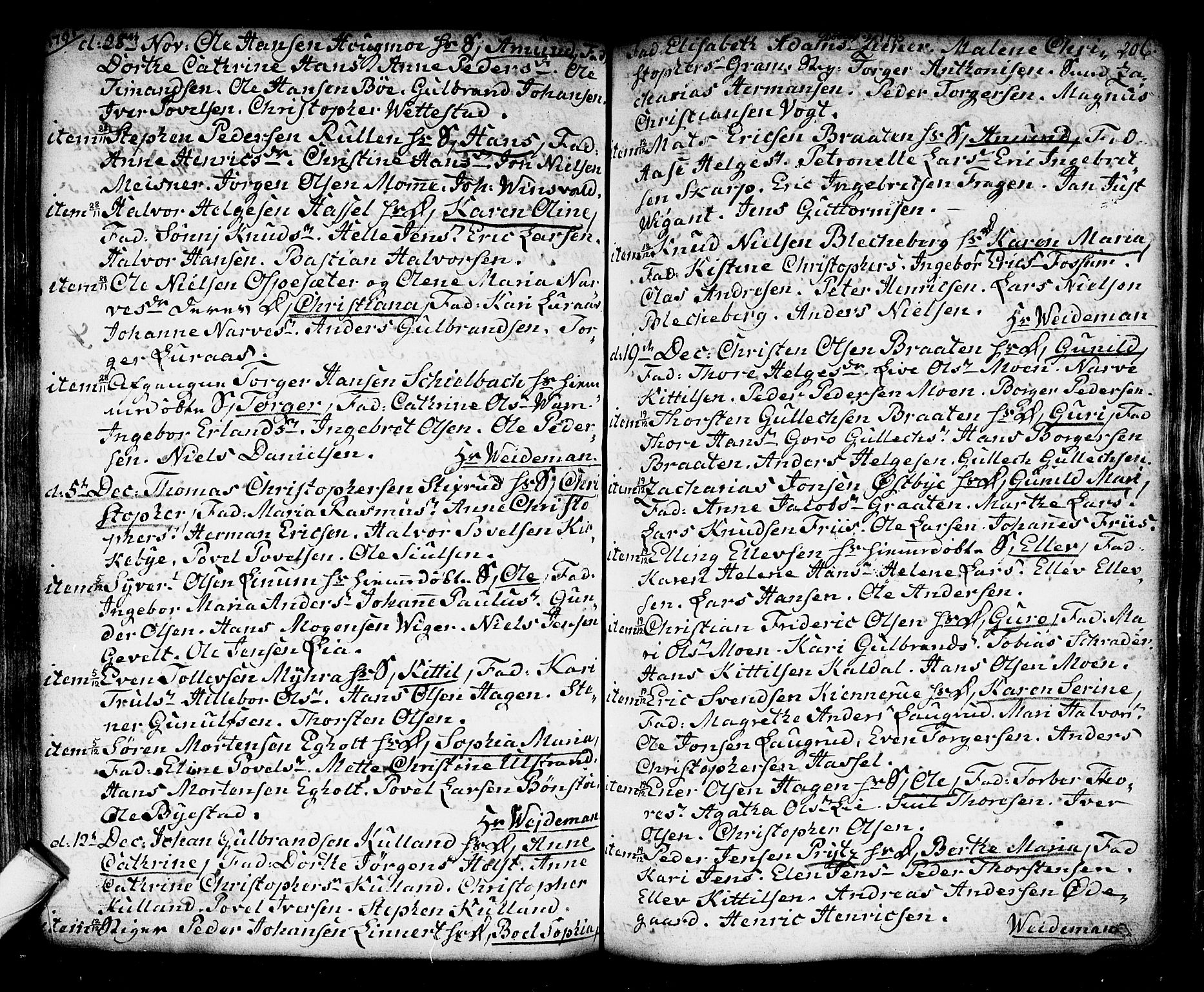 Kongsberg kirkebøker, SAKO/A-22/F/Fa/L0006: Parish register (official) no. I 6, 1783-1797, p. 206
