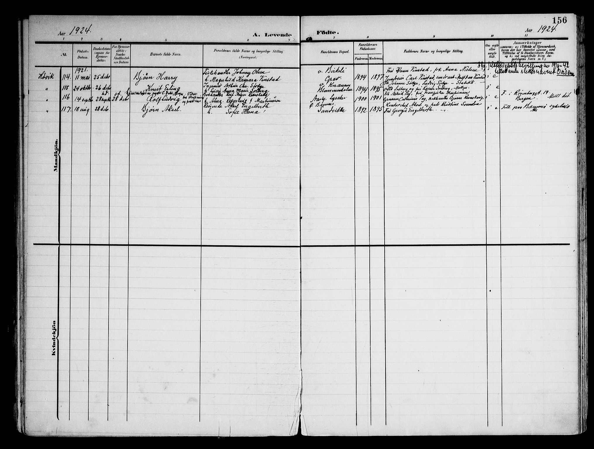 Østre Bærum prestekontor Kirkebøker, AV/SAO-A-10887/F/Fa/L0001: Parish register (official) no. 1, 1905-1924, p. 156