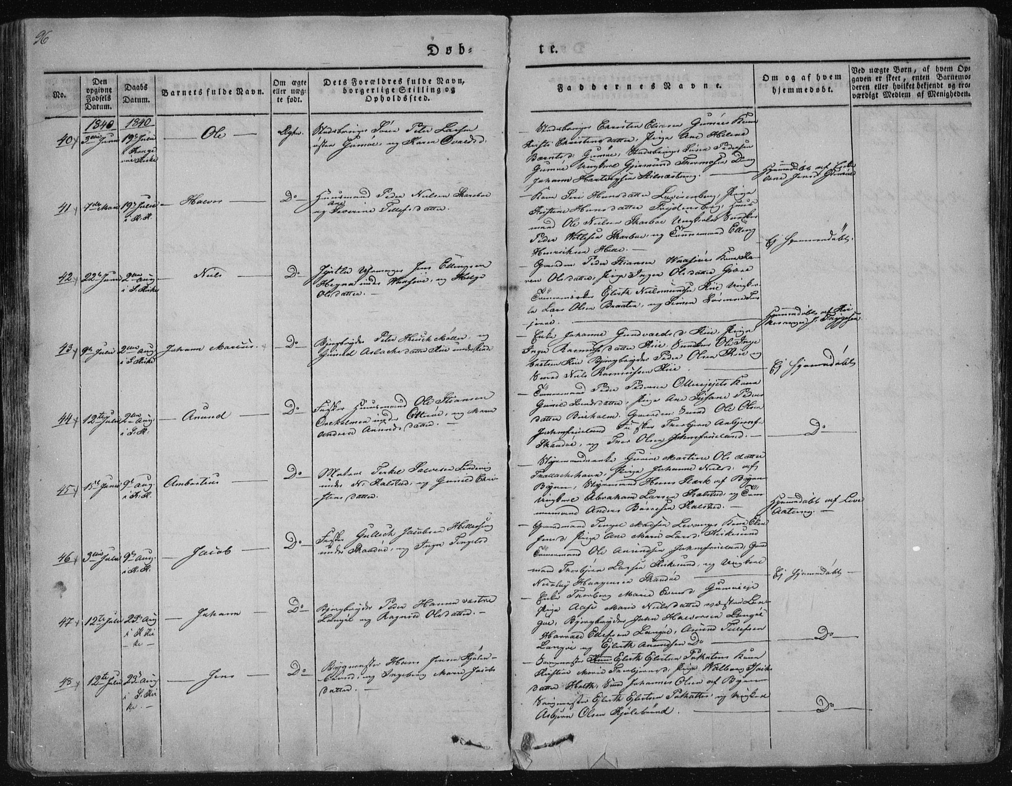 Sannidal kirkebøker, AV/SAKO-A-296/F/Fa/L0006: Parish register (official) no. 6, 1831-1847, p. 96