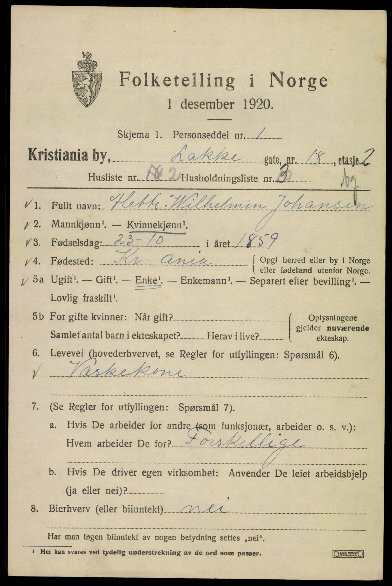 SAO, 1920 census for Kristiania, 1920, p. 355147