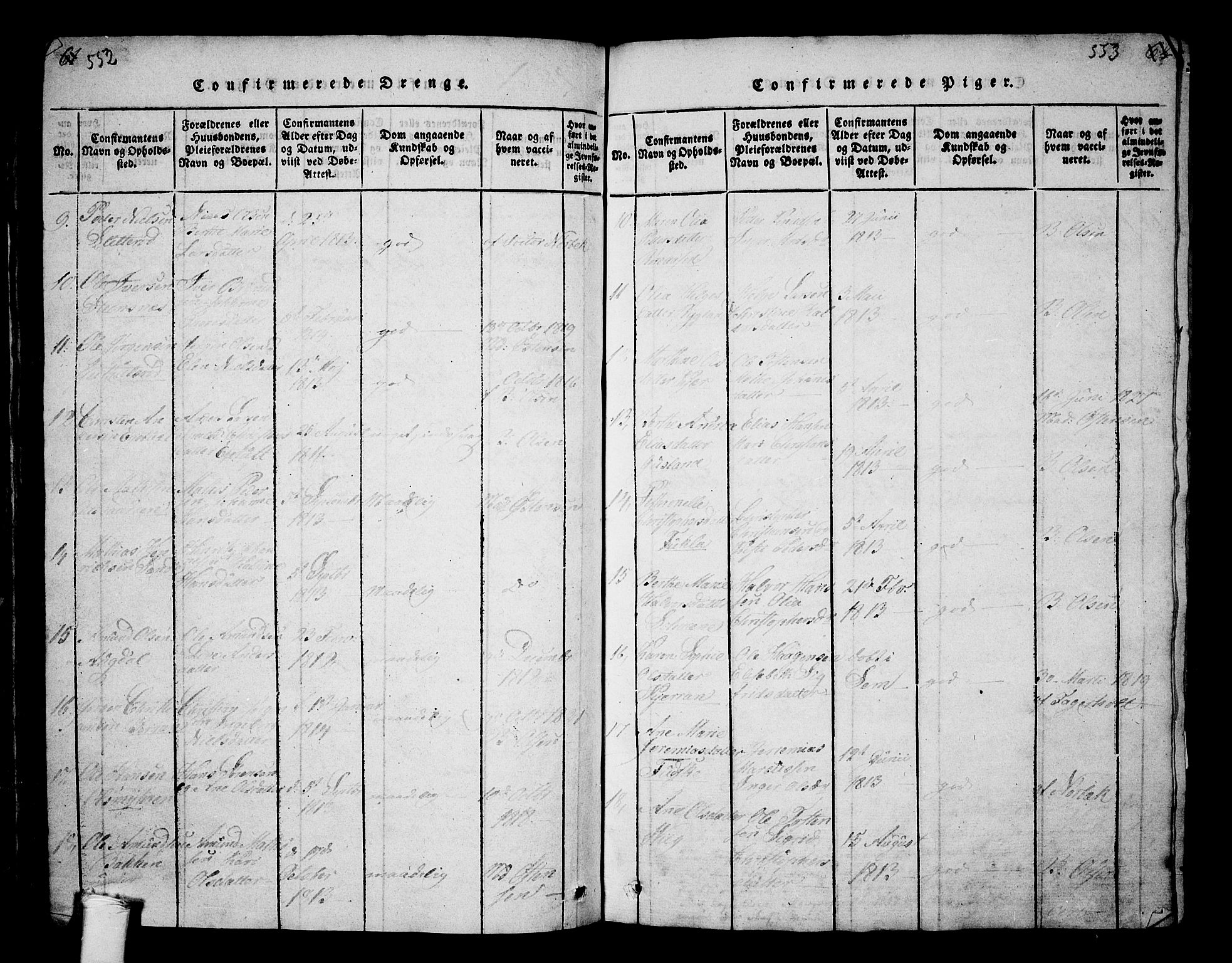 Borre kirkebøker, SAKO/A-338/G/Ga/L0001: Parish register (copy) no. I 1, 1815-1851, p. 552-553