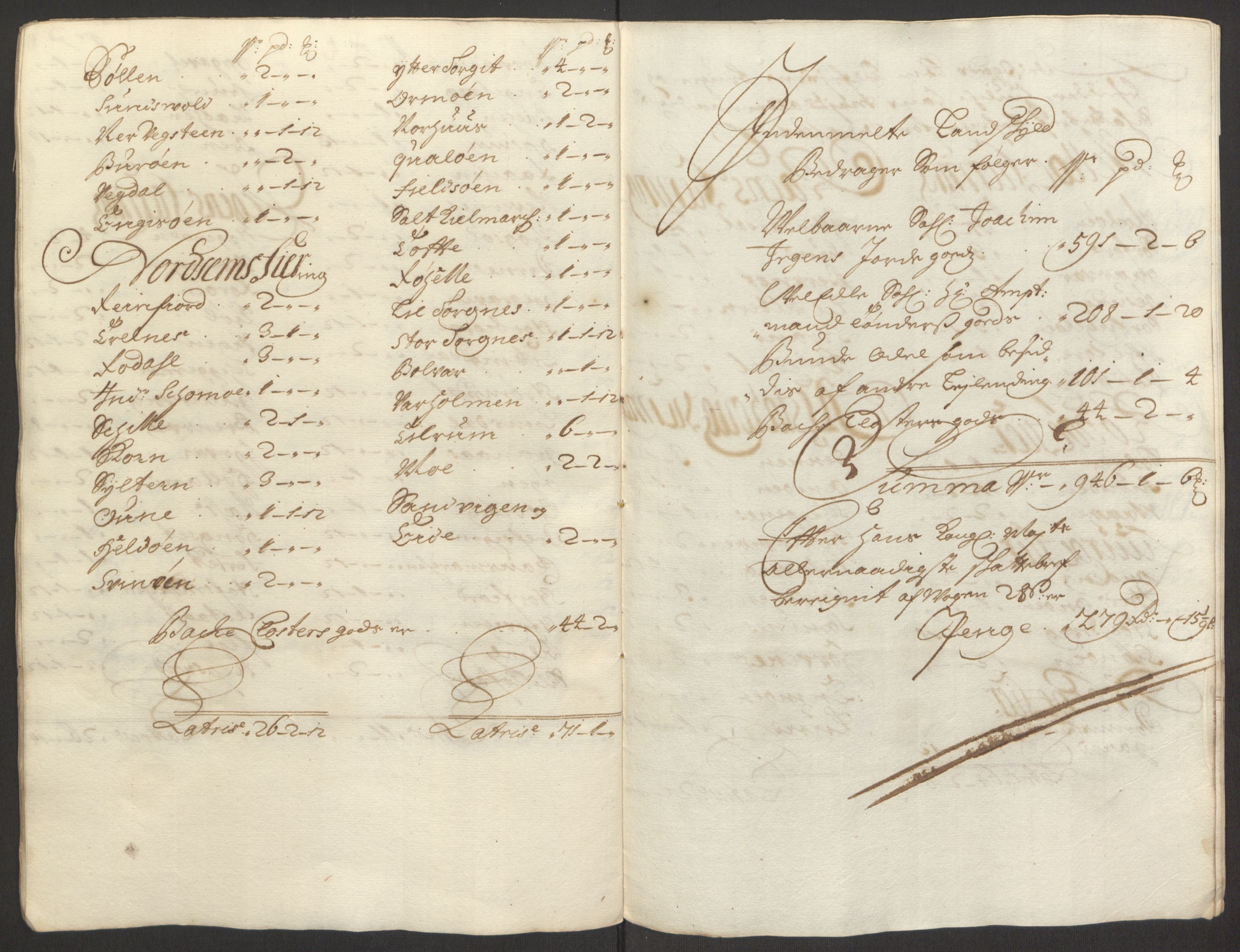 Rentekammeret inntil 1814, Reviderte regnskaper, Fogderegnskap, AV/RA-EA-4092/R65/L4505: Fogderegnskap Helgeland, 1693-1696, p. 251