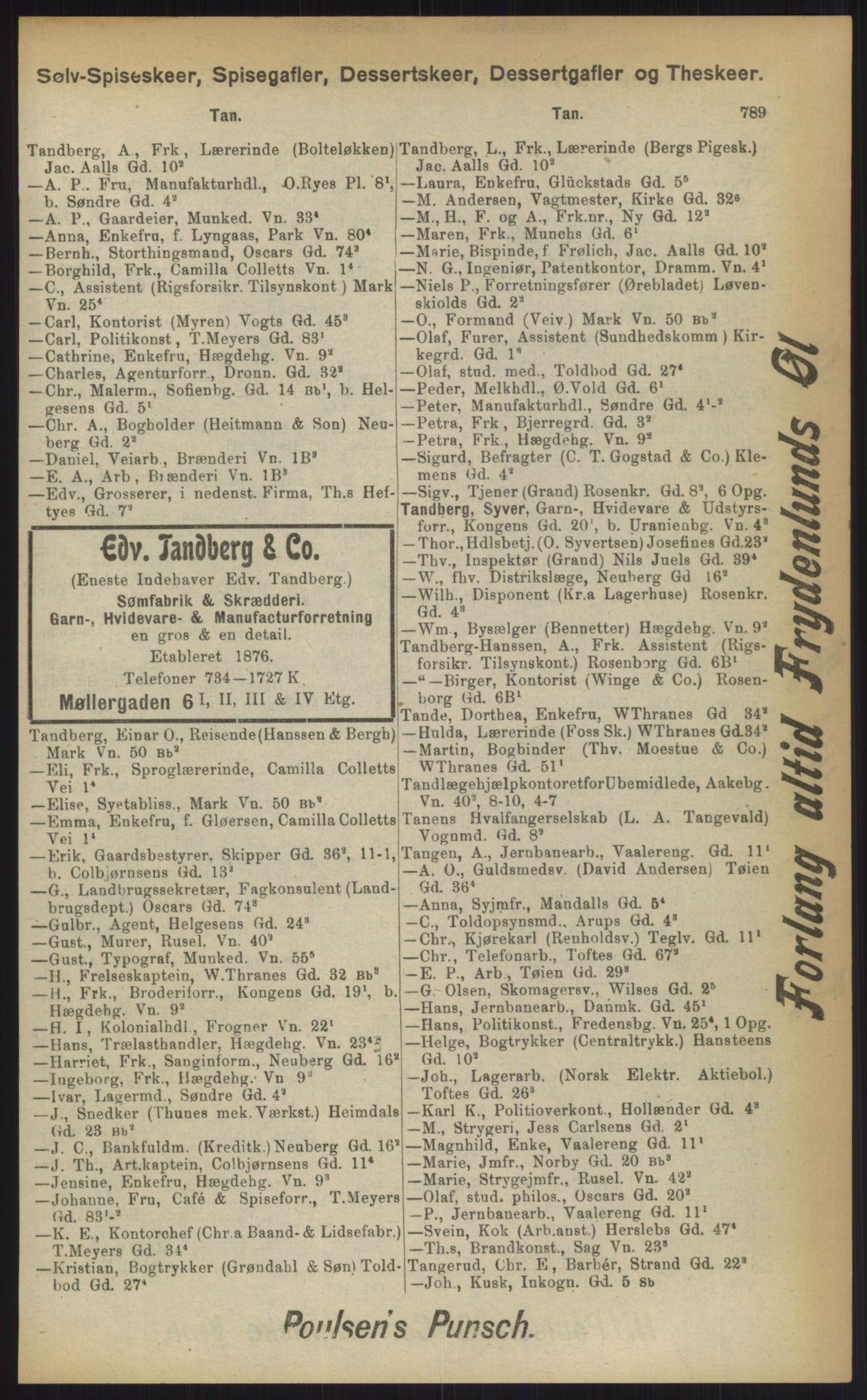 Kristiania/Oslo adressebok, PUBL/-, 1903, p. 789