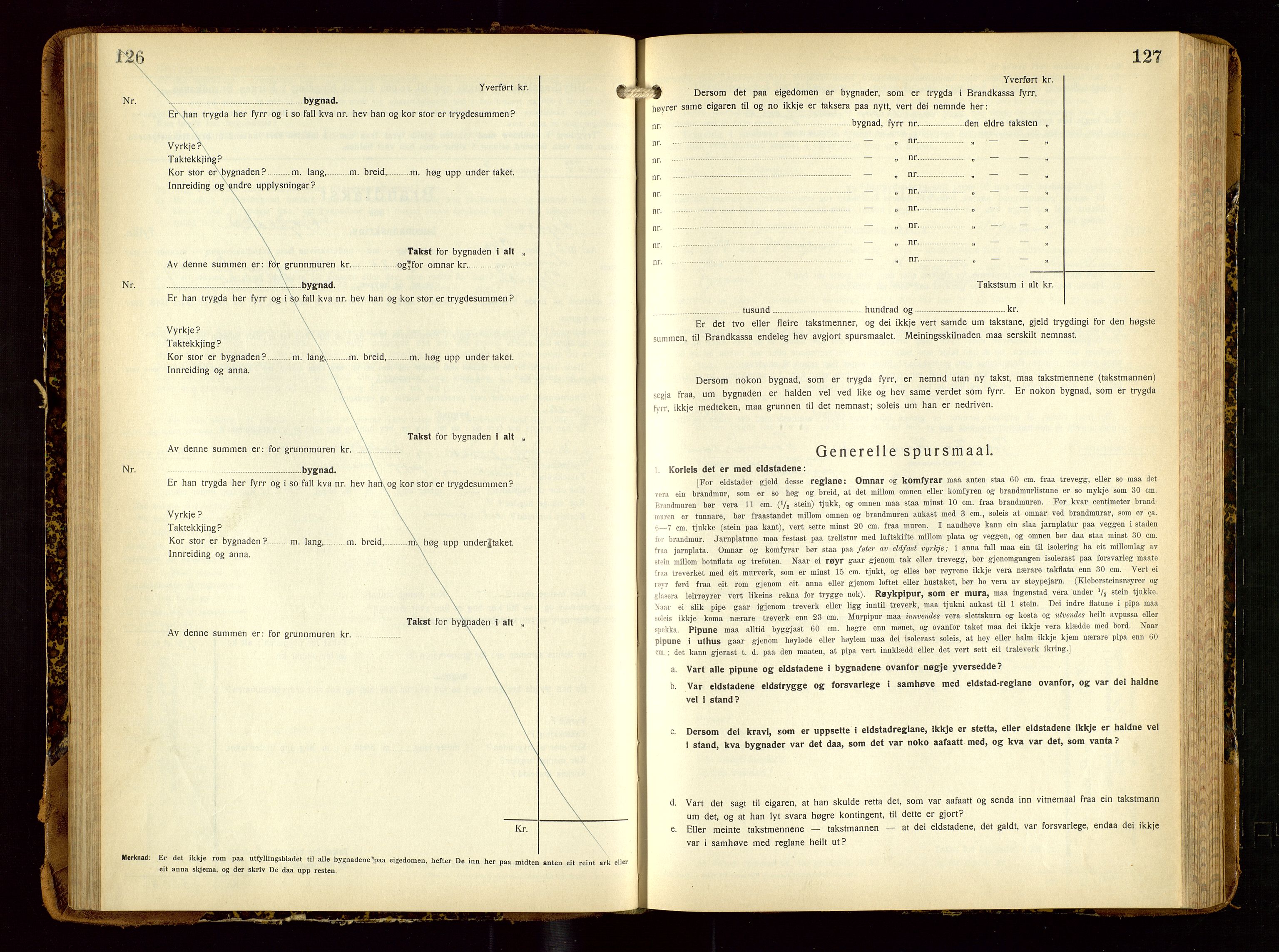 Tysvær lensmannskontor, AV/SAST-A-100192/Gob/L0003: "Brandtakstbok for Tysvær lensmannskrins", 1932-1955, p. 126-127