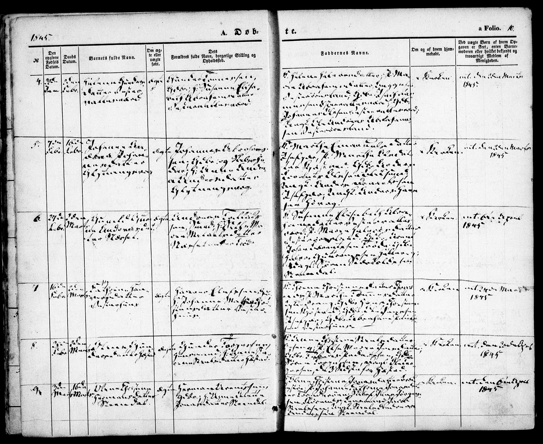 Høvåg sokneprestkontor, SAK/1111-0025/F/Fa/L0003: Parish register (official) no. A 3, 1843-1858, p. 10