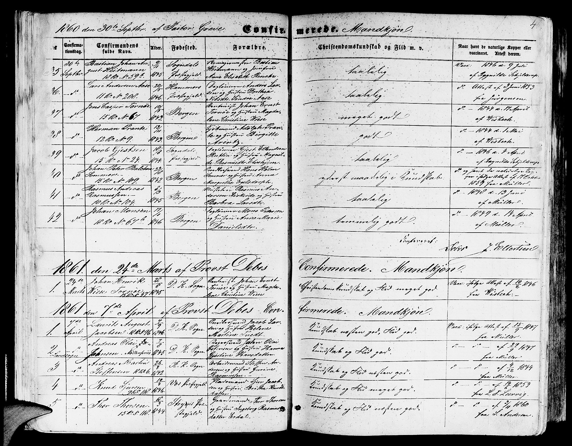 Domkirken sokneprestembete, SAB/A-74801/H/Hab/L0023: Parish register (copy) no. C 3, 1854-1880, p. 46