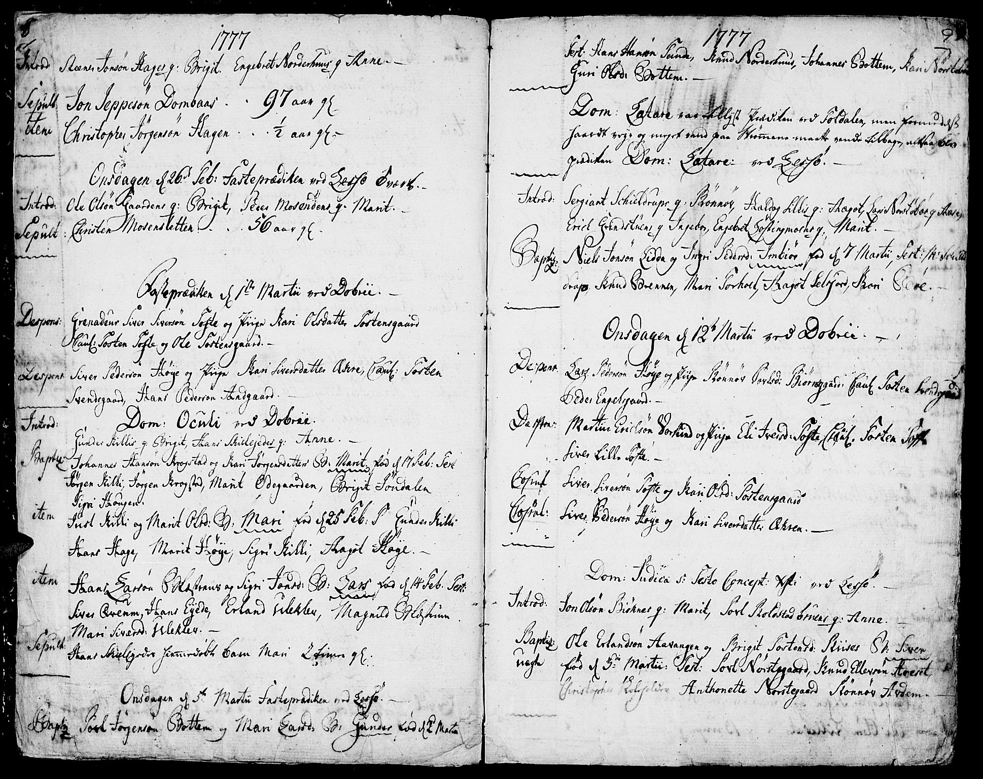 Lesja prestekontor, AV/SAH-PREST-068/H/Ha/Haa/L0003: Parish register (official) no. 3, 1777-1819, p. 8-9