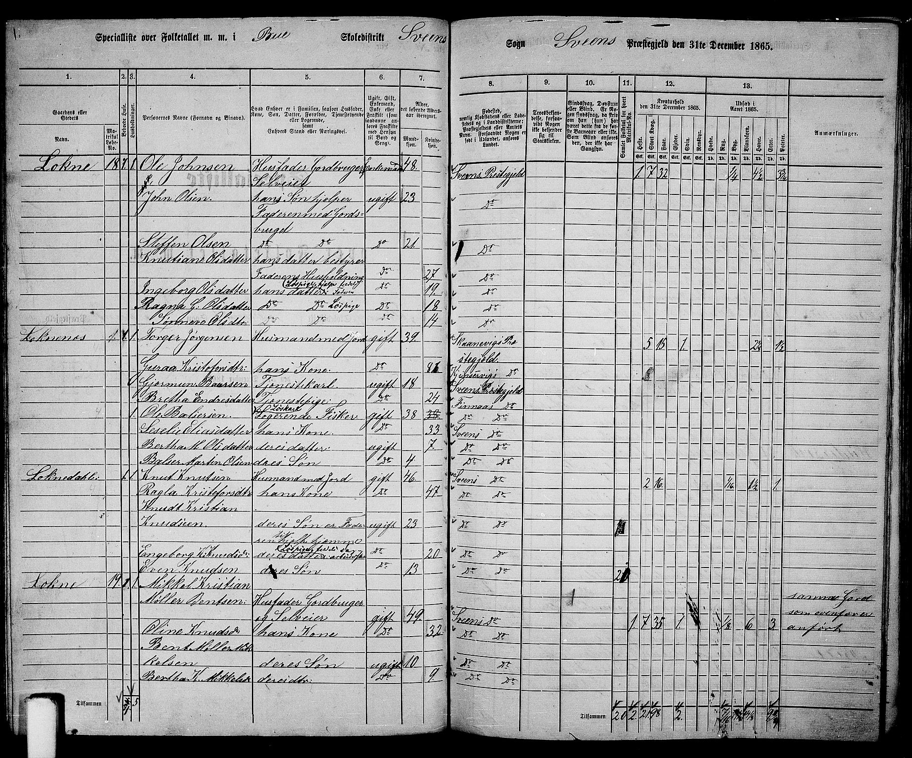 RA, 1865 census for Sveio, 1865, p. 67