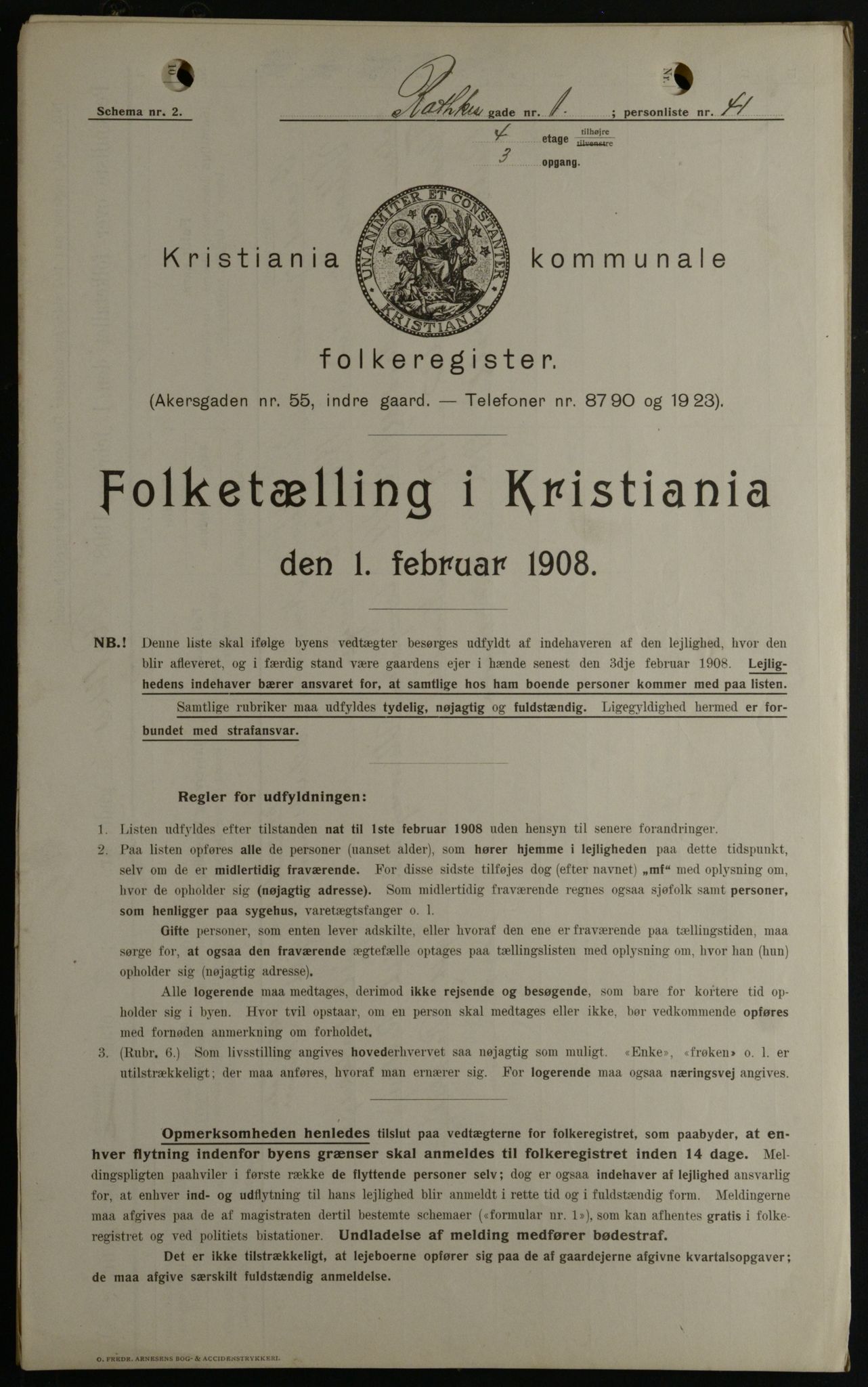 OBA, Municipal Census 1908 for Kristiania, 1908, p. 73568