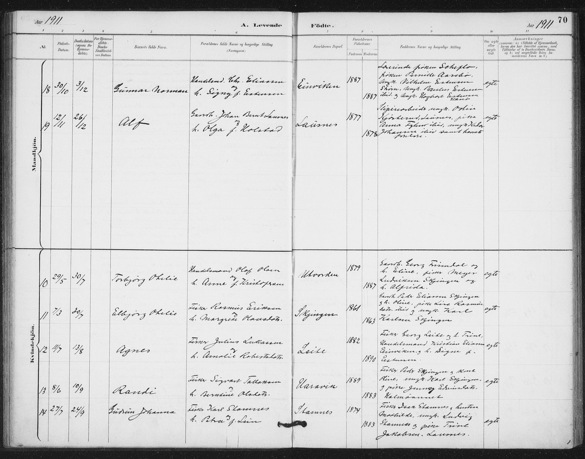 Ministerialprotokoller, klokkerbøker og fødselsregistre - Nord-Trøndelag, AV/SAT-A-1458/772/L0603: Parish register (official) no. 772A01, 1885-1912, p. 70