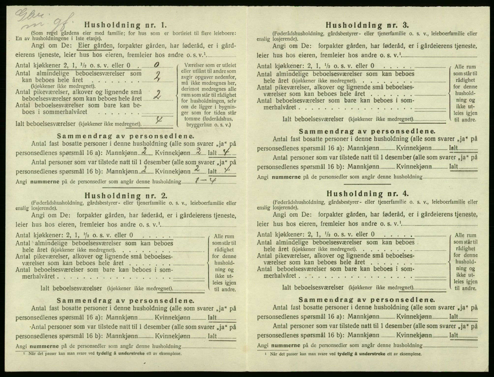 SAB, 1920 census for Kvam, 1920, p. 382