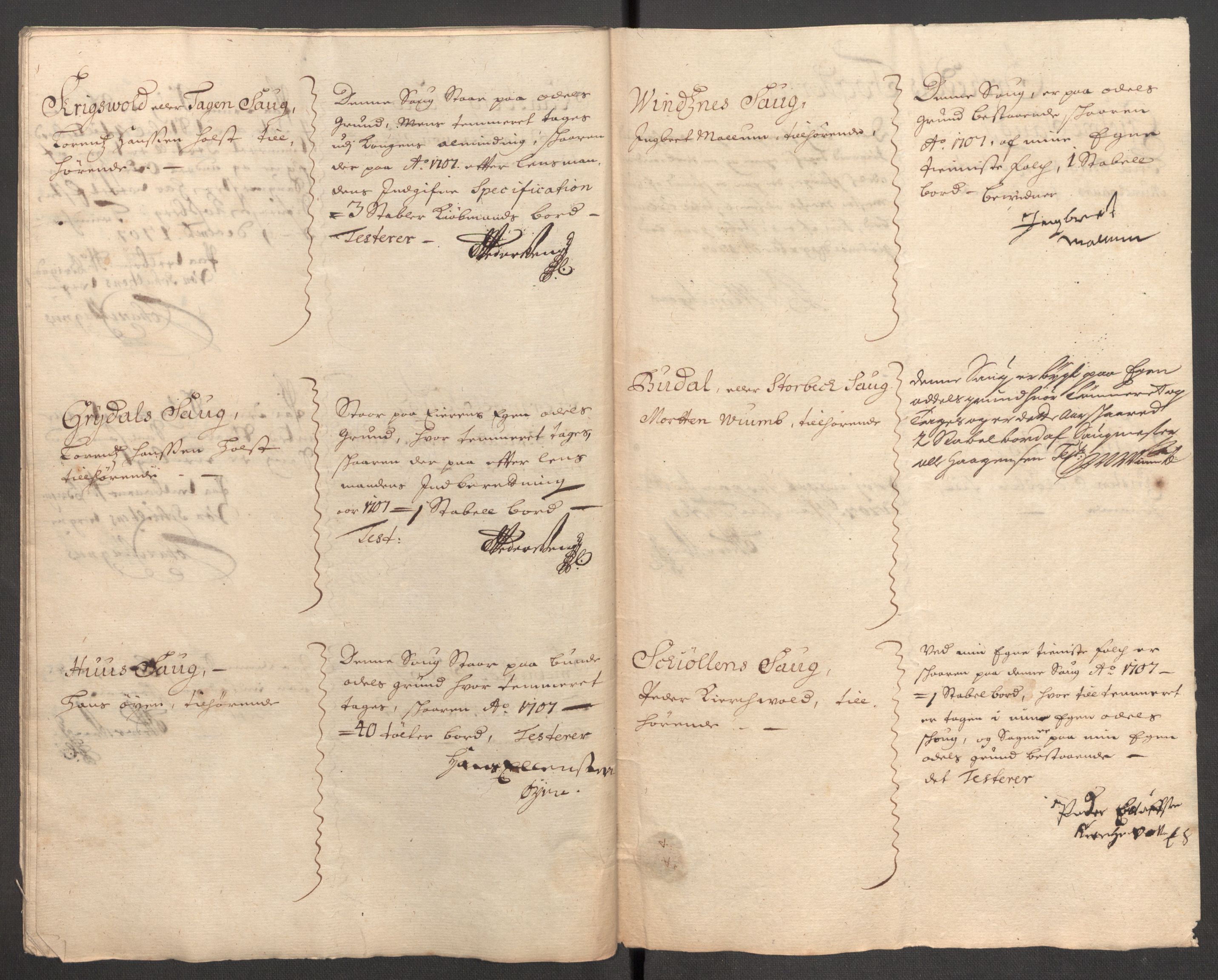 Rentekammeret inntil 1814, Reviderte regnskaper, Fogderegnskap, AV/RA-EA-4092/R60/L3957: Fogderegnskap Orkdal og Gauldal, 1707, p. 222