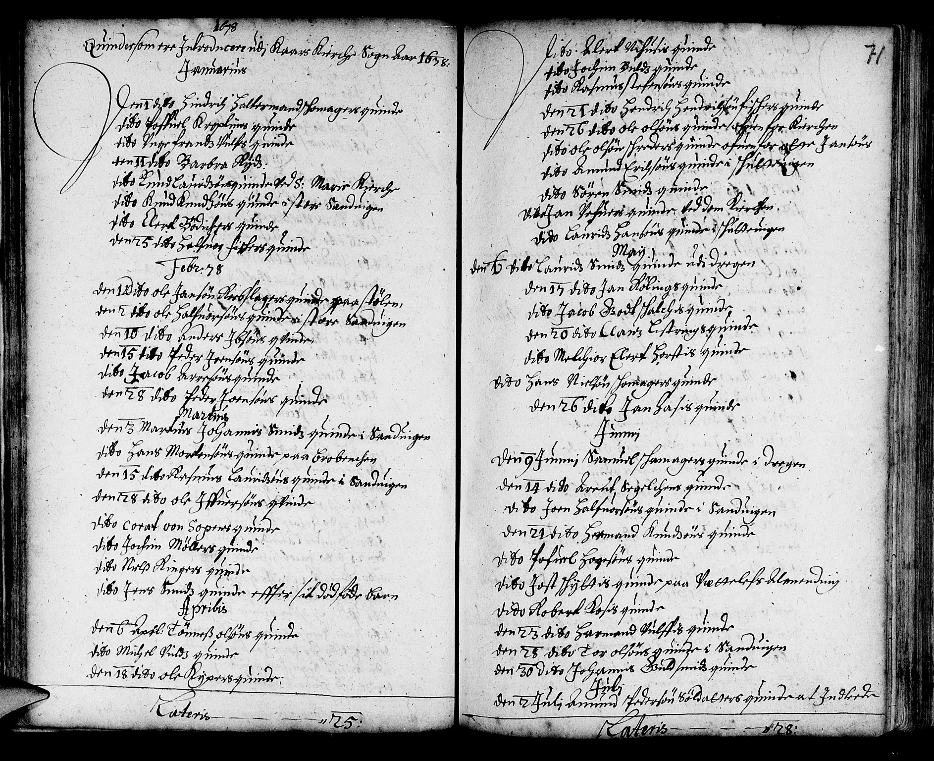 Korskirken sokneprestembete, AV/SAB-A-76101/H/Haa/L0001: Parish register (official) no. A 1, 1674-1688, p. 71