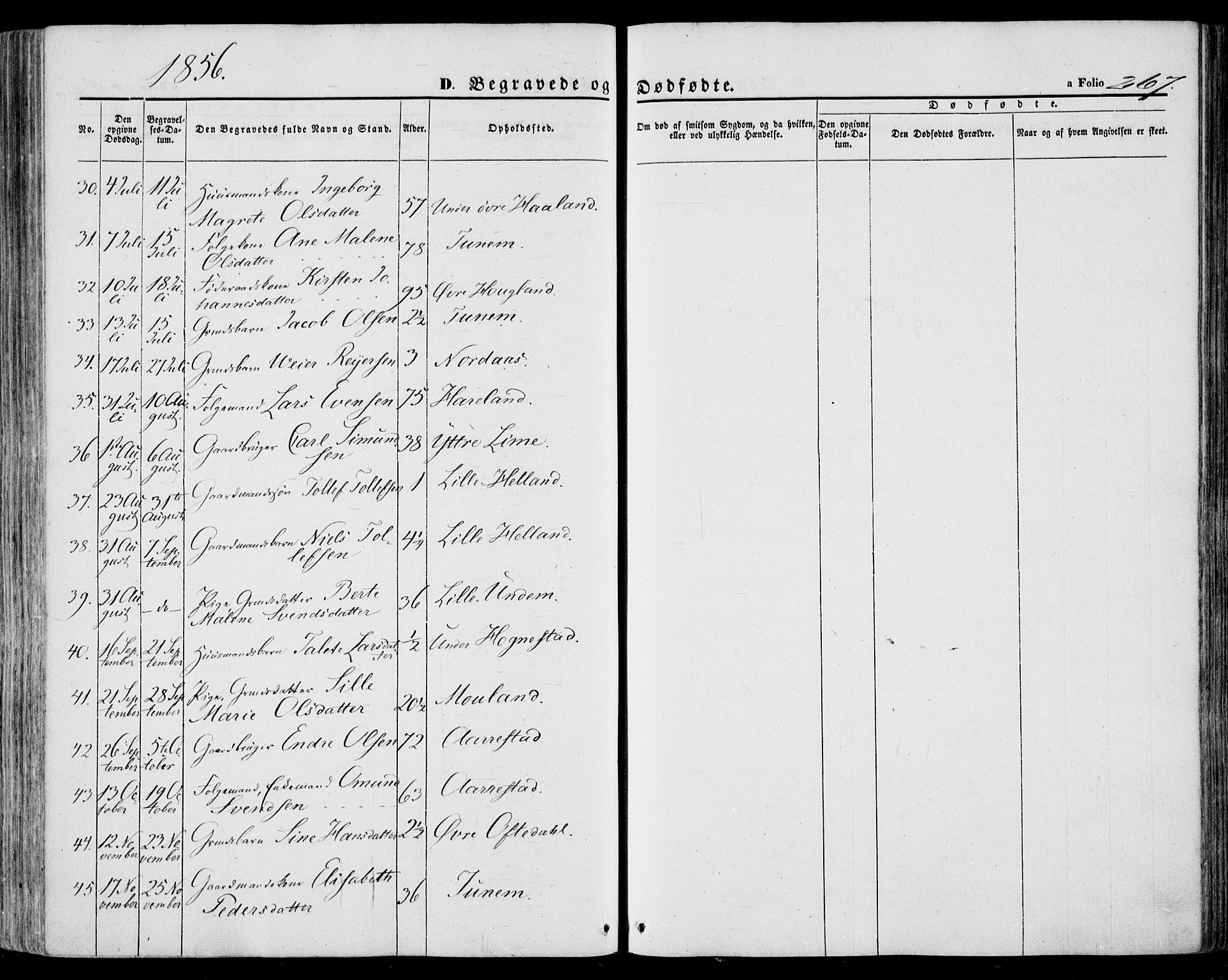 Lye sokneprestkontor, SAST/A-101794/001/30BA/L0007: Parish register (official) no. A 6, 1856-1871, p. 267