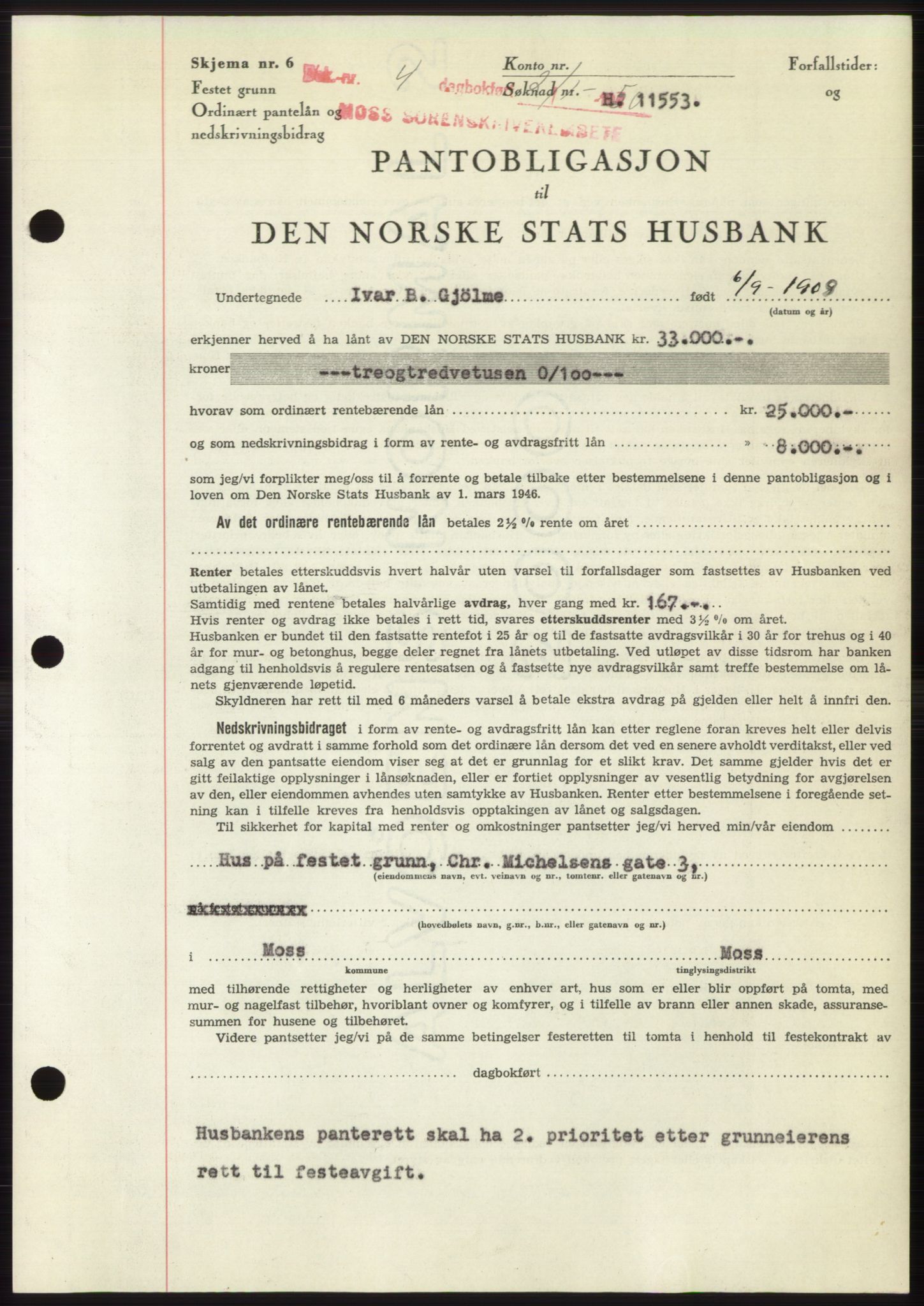Moss sorenskriveri, SAO/A-10168: Mortgage book no. B23, 1949-1950, Diary no: : 4/1950