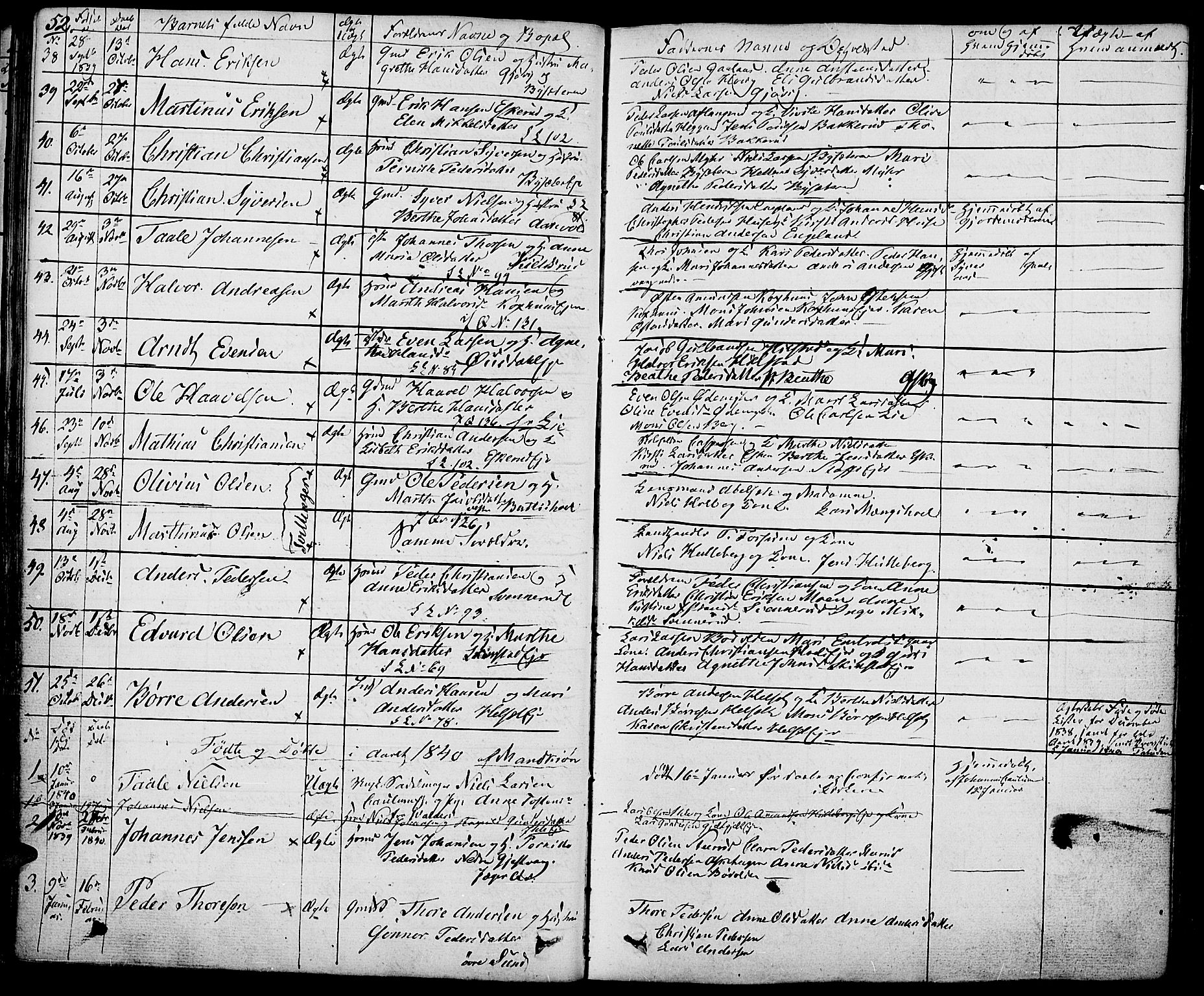 Nes prestekontor, Hedmark, SAH/PREST-020/K/Ka/L0003: Parish register (official) no. 3, 1827-1851, p. 52