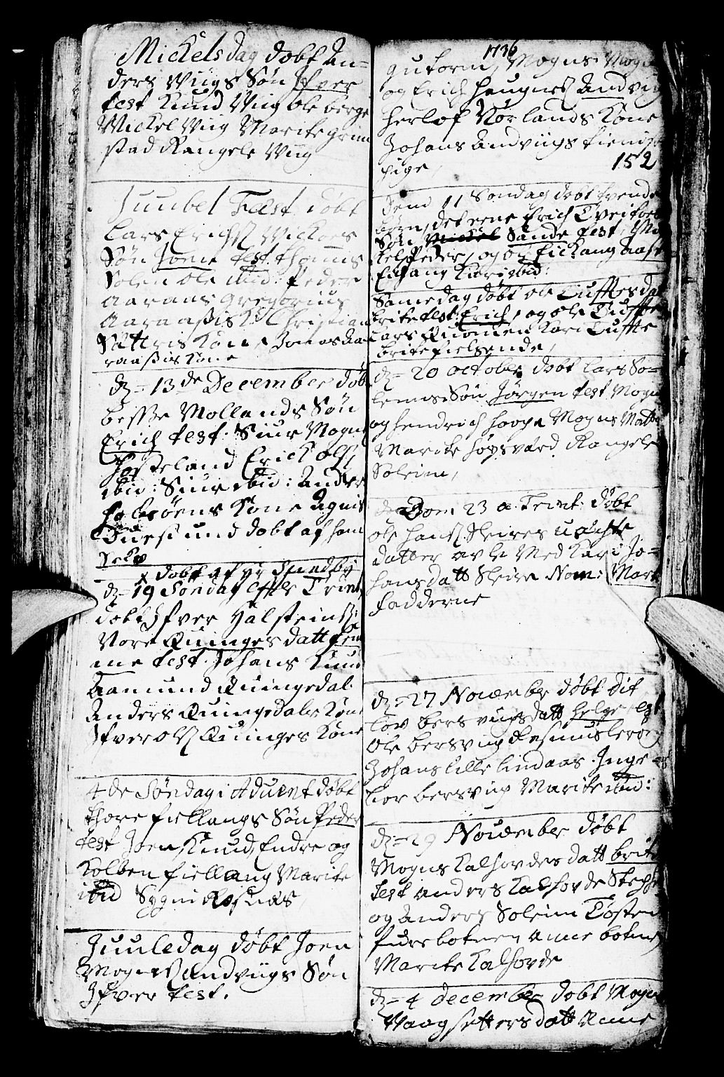 Lindås Sokneprestembete, SAB/A-76701/H/Haa: Parish register (official) no. A 1, 1699-1746, p. 152