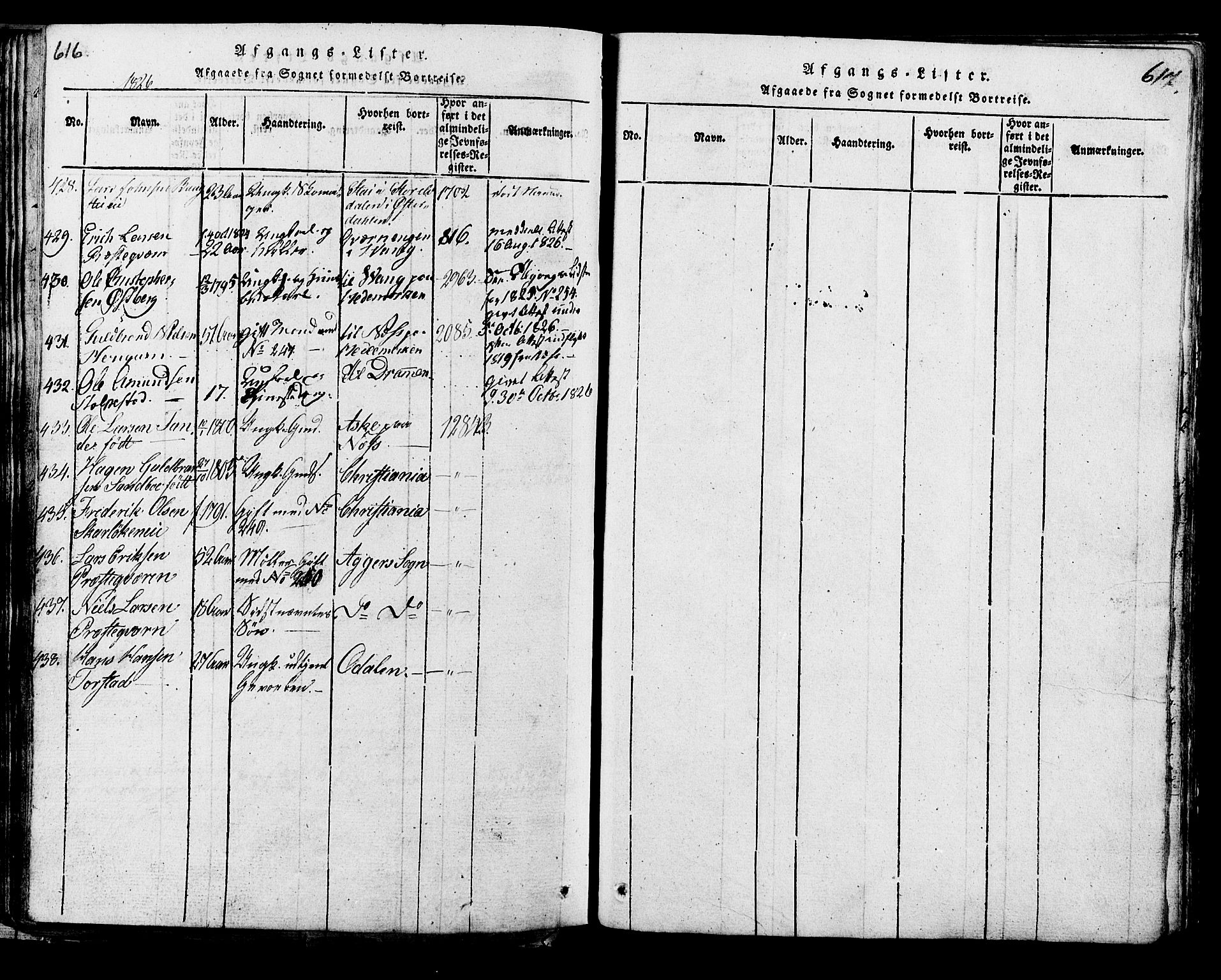 Ringsaker prestekontor, AV/SAH-PREST-014/K/Ka/L0005: Parish register (official) no. 5, 1814-1826, p. 616-617