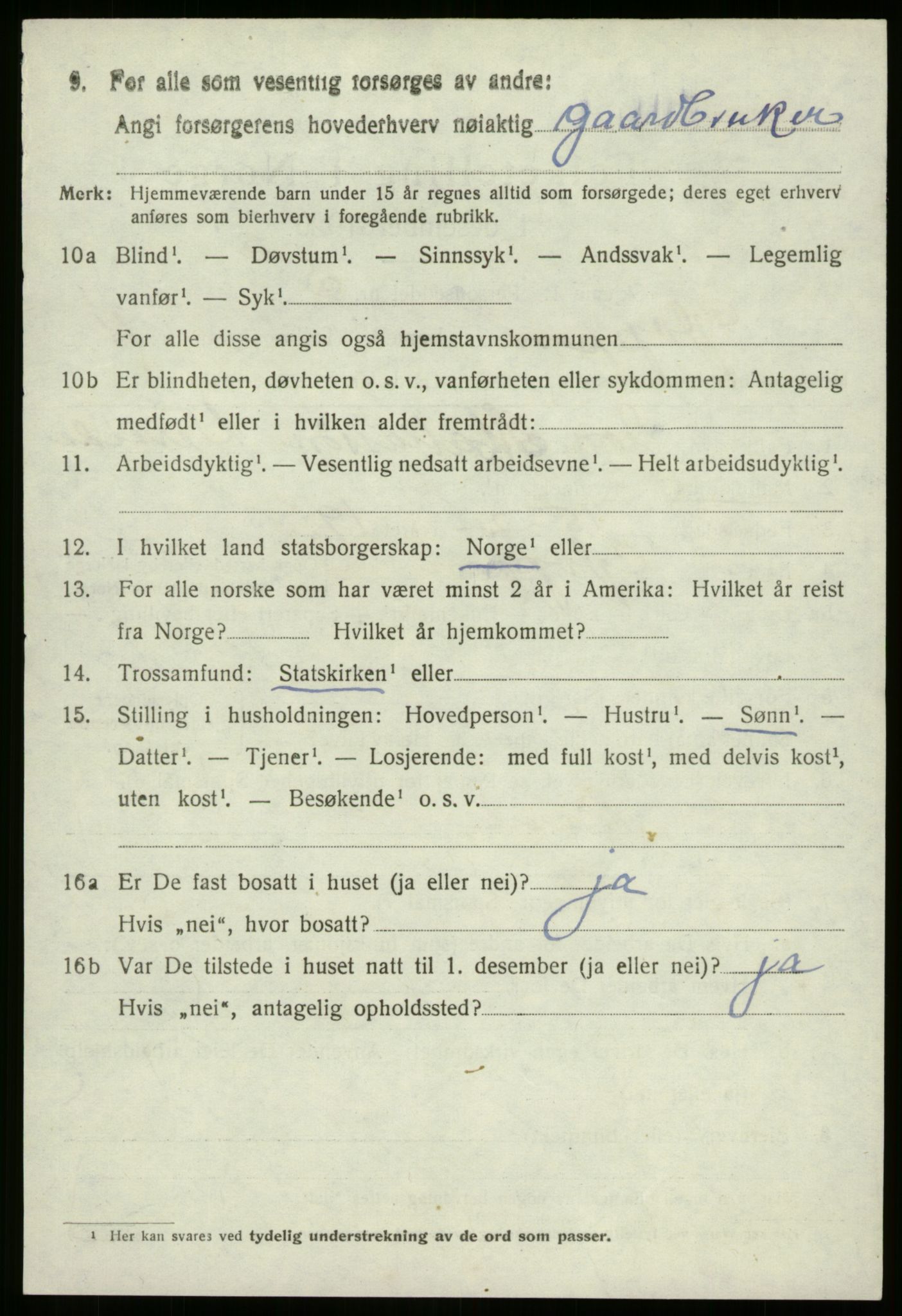 SAB, 1920 census for Gloppen, 1920, p. 6059