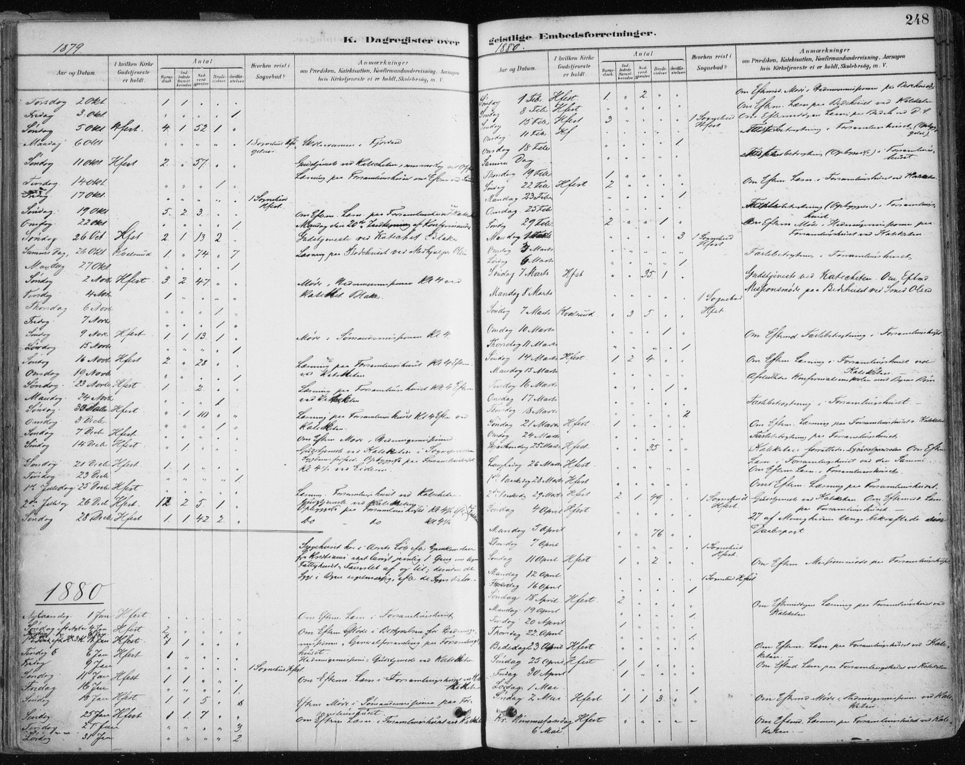Hammerfest sokneprestkontor, SATØ/S-1347/H/Ha/L0008.kirke: Parish register (official) no. 8, 1878-1889, p. 248