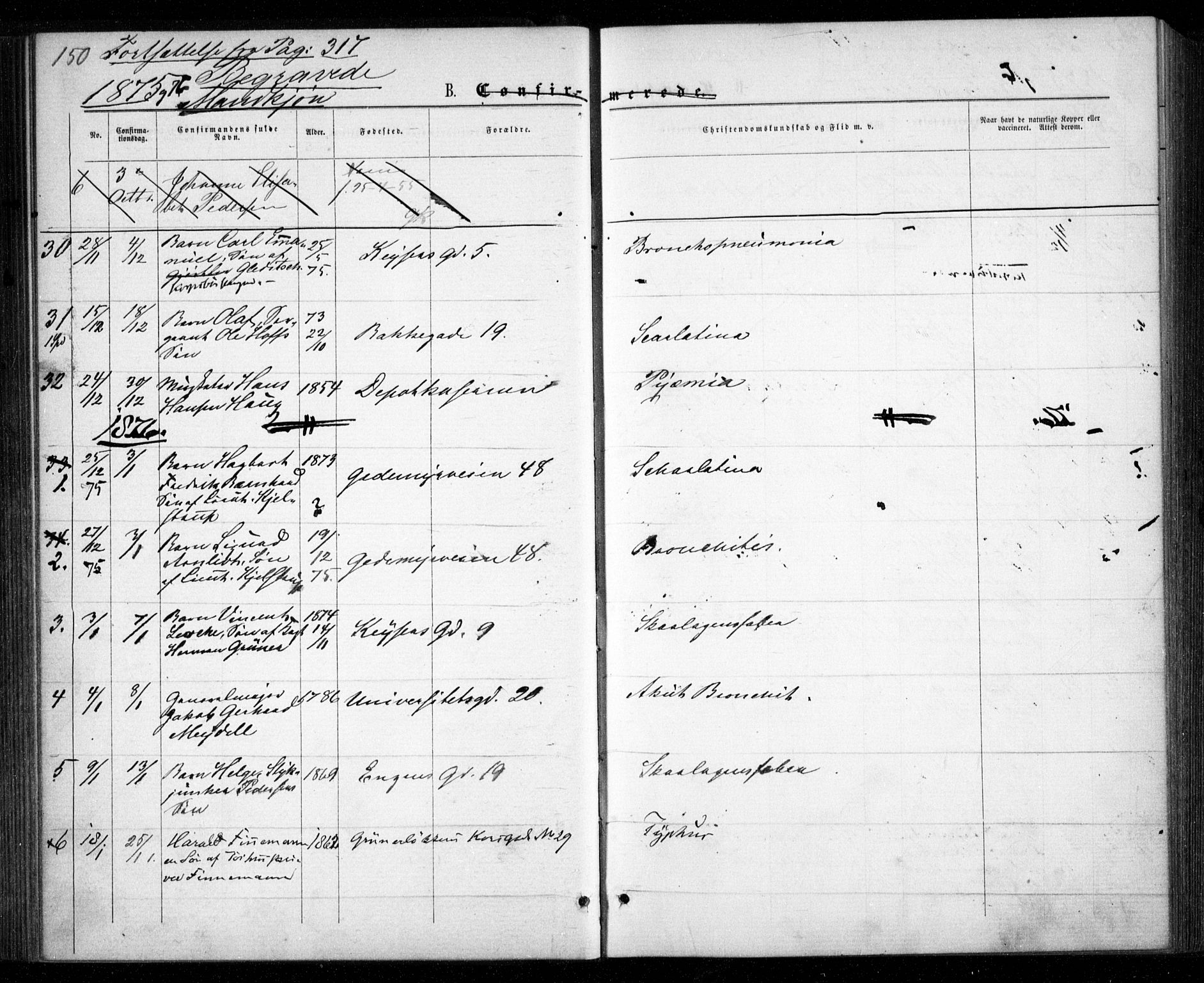 Garnisonsmenigheten Kirkebøker, SAO/A-10846/G/Ga/L0006: Parish register (copy) no. 6, 1860-1880, p. 150