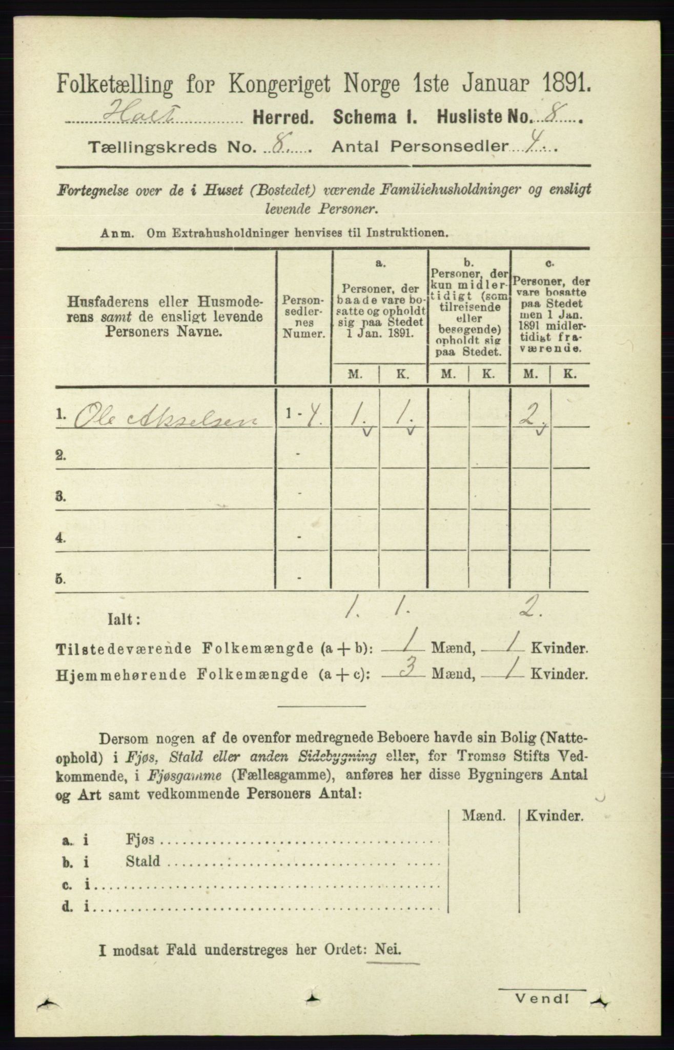 RA, 1891 census for 0914 Holt, 1891, p. 3476